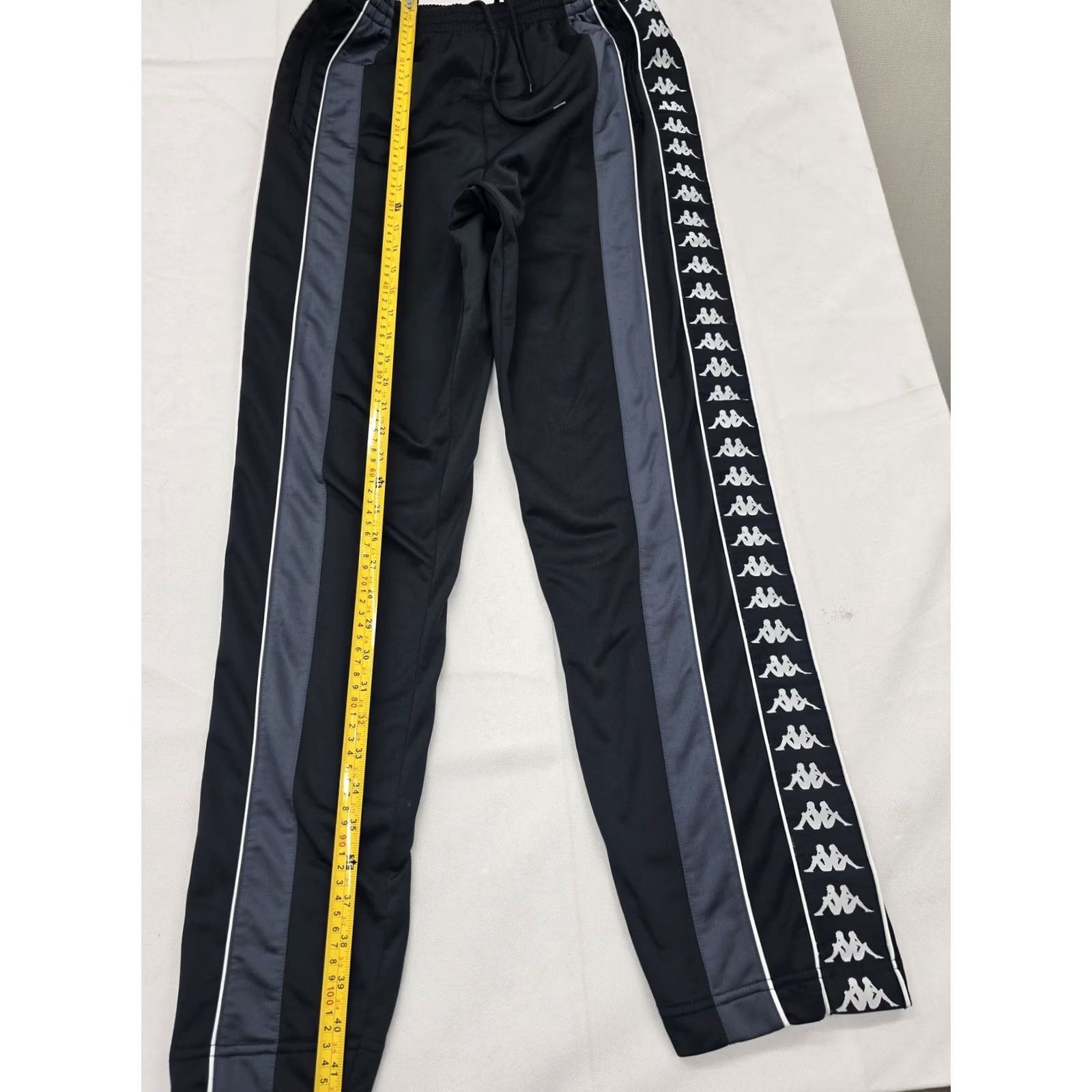 Kappa Kappa Men's Black Track Pants Size L Drawstring Stripe Polyester Size US 33 - 8 Thumbnail