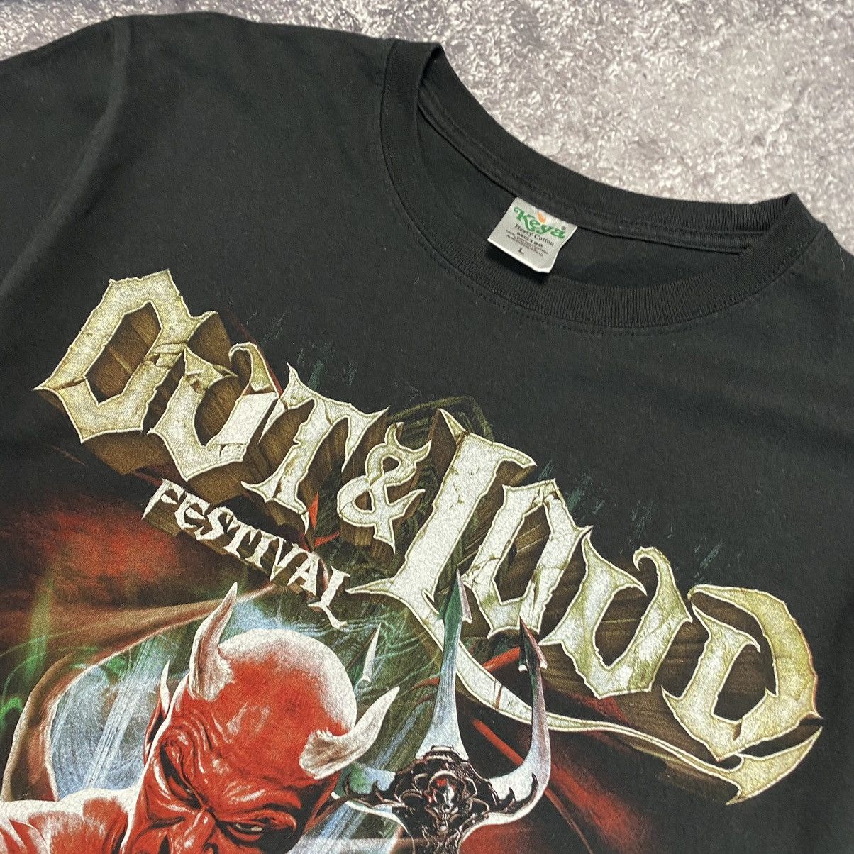 Band Tees Vintage Out & Load Festival 2014 big graphic logo tee Size US L / EU 52-54 / 3 - 4 Thumbnail