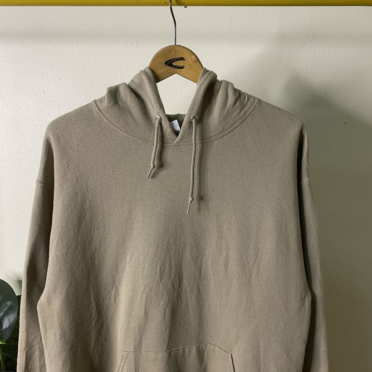 Russell Athletic × Vintage Vintage Y2K Jerzees Tan Blank Pullover Hoodie Travis Style Size US M / EU 48-50 / 2 - 2 Thumbnail