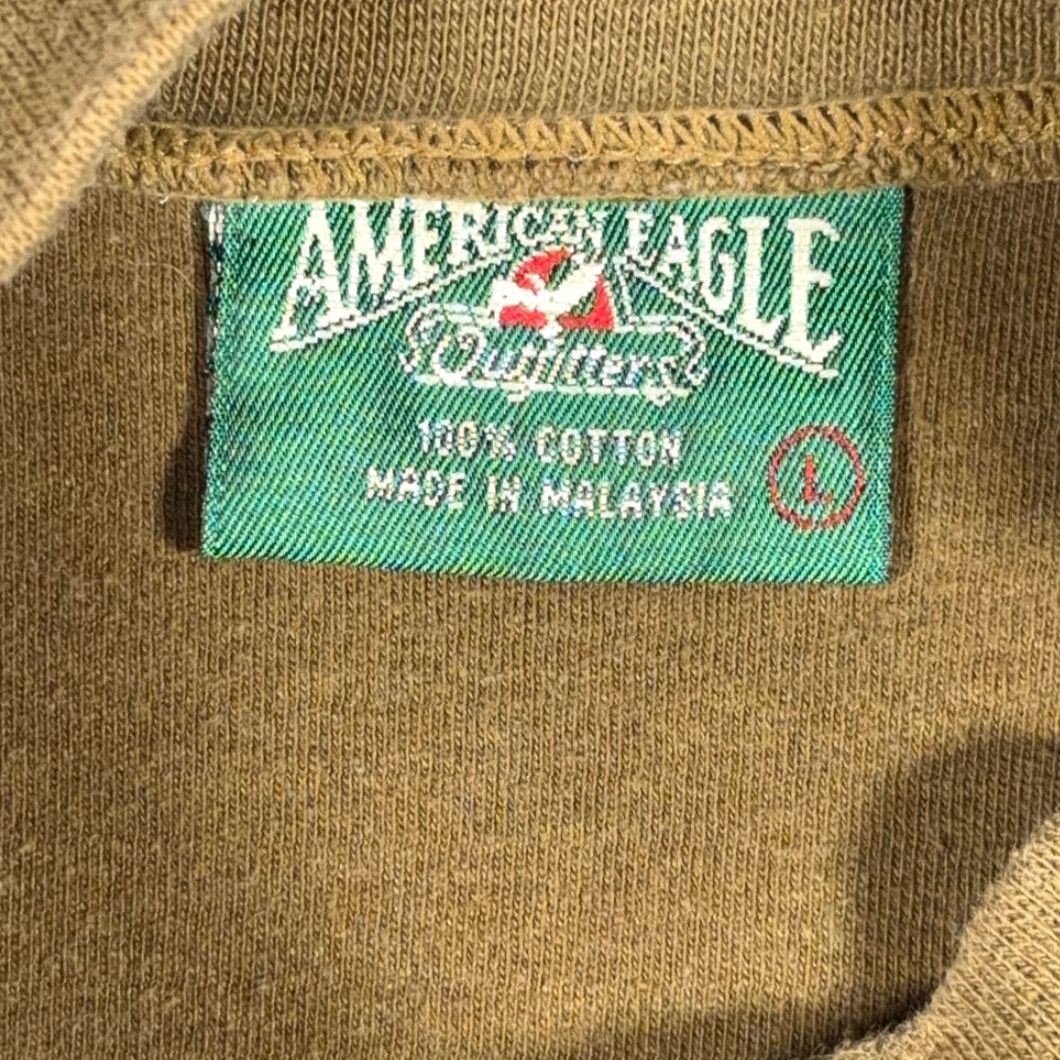 American Eagle Outfitters VINTAGE American Eagle Shirt Adult LARGE Green Mock Neck Military Olive 90s Mens Size US L / EU 52-54 / 3 - 4 Thumbnail
