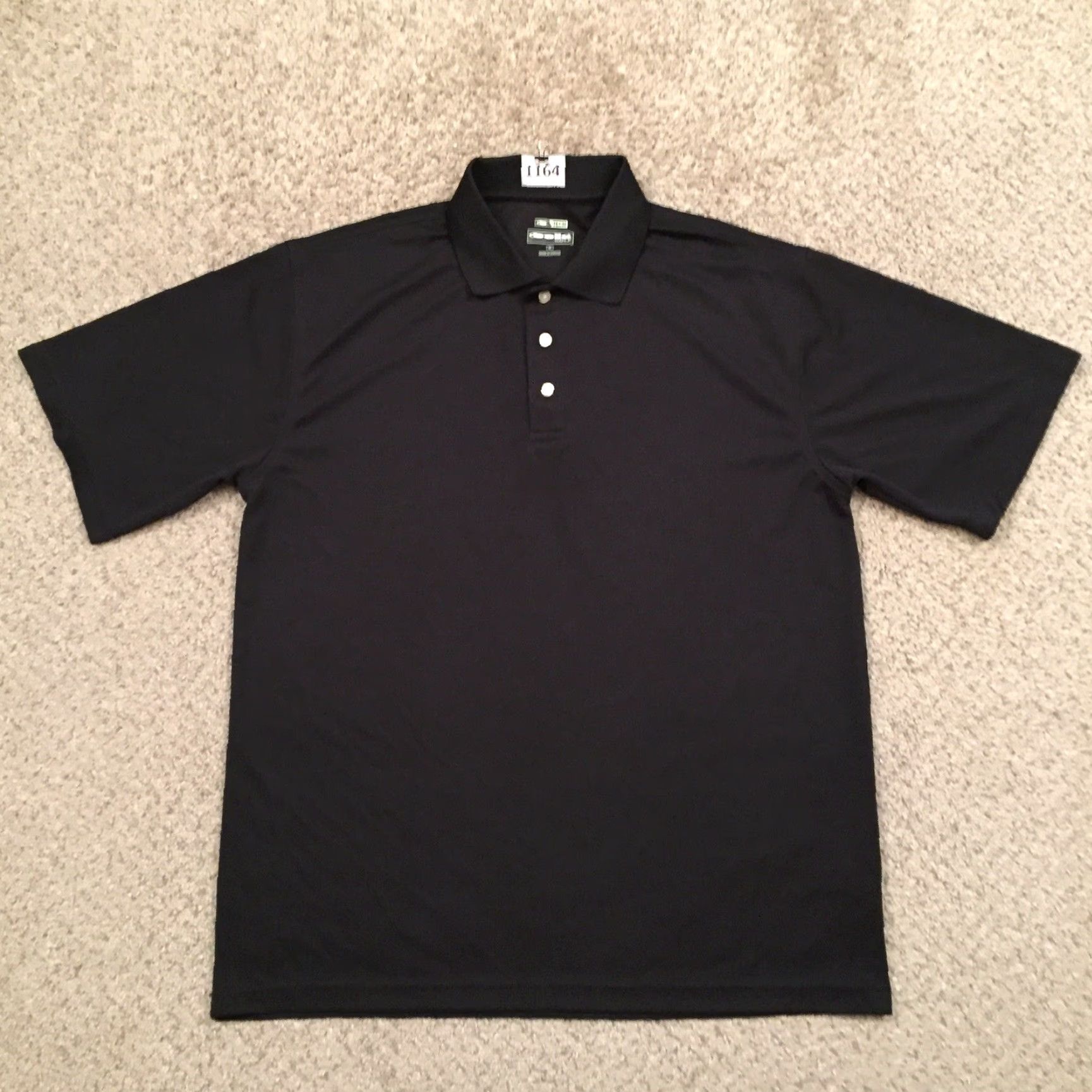 Vintage Bollé Polo Shirt Mens M Black Short Sleeve Striped Golf Tech Polo Shirt Mens Black Striped Golf Size US M / EU 48-50 / 2 - 2 Thumbnail