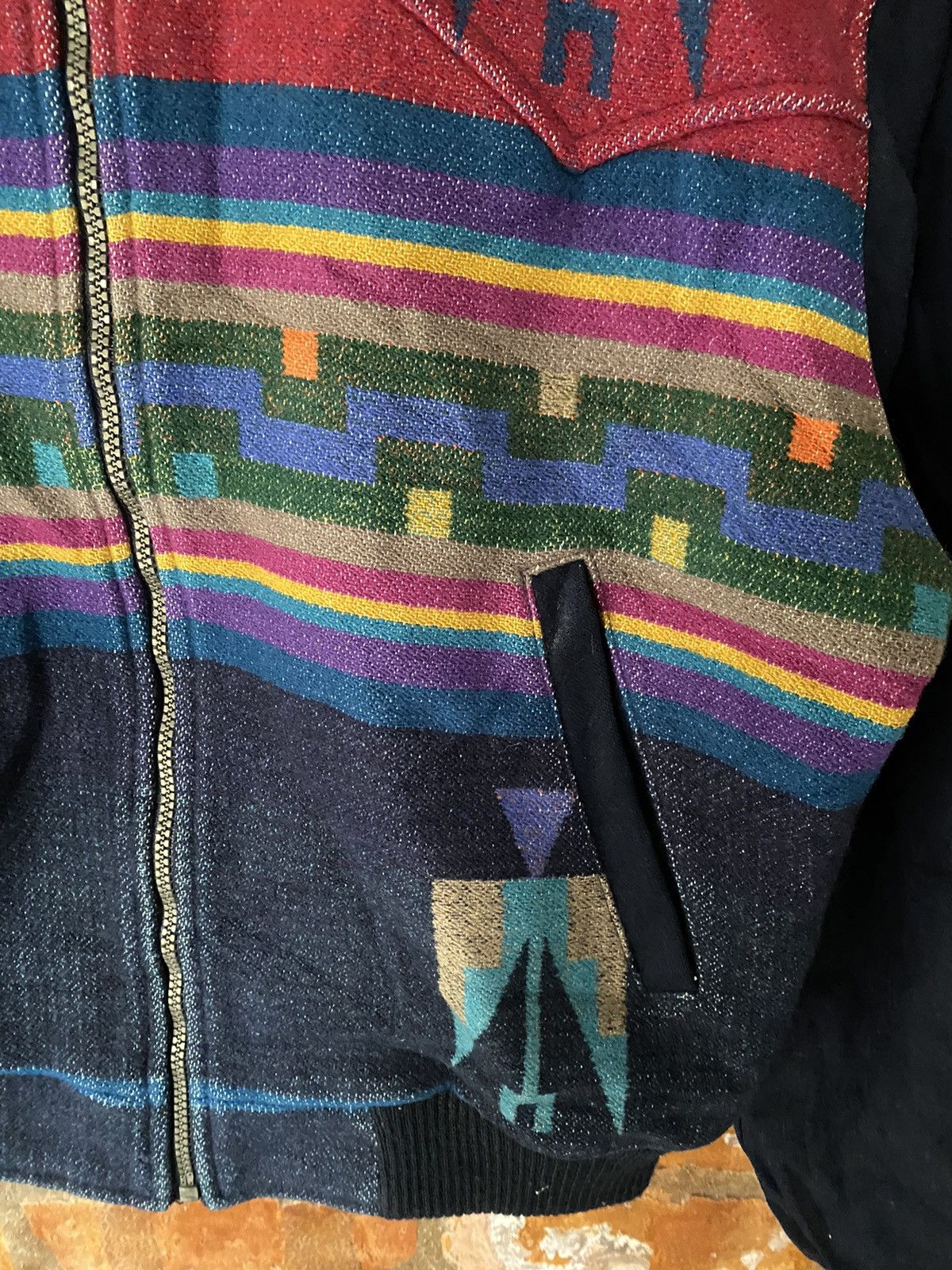 Pendleton 1980s Native Jacquard Bomber Navajo Jacket wool Size US L / EU 52-54 / 3 - 7 Thumbnail