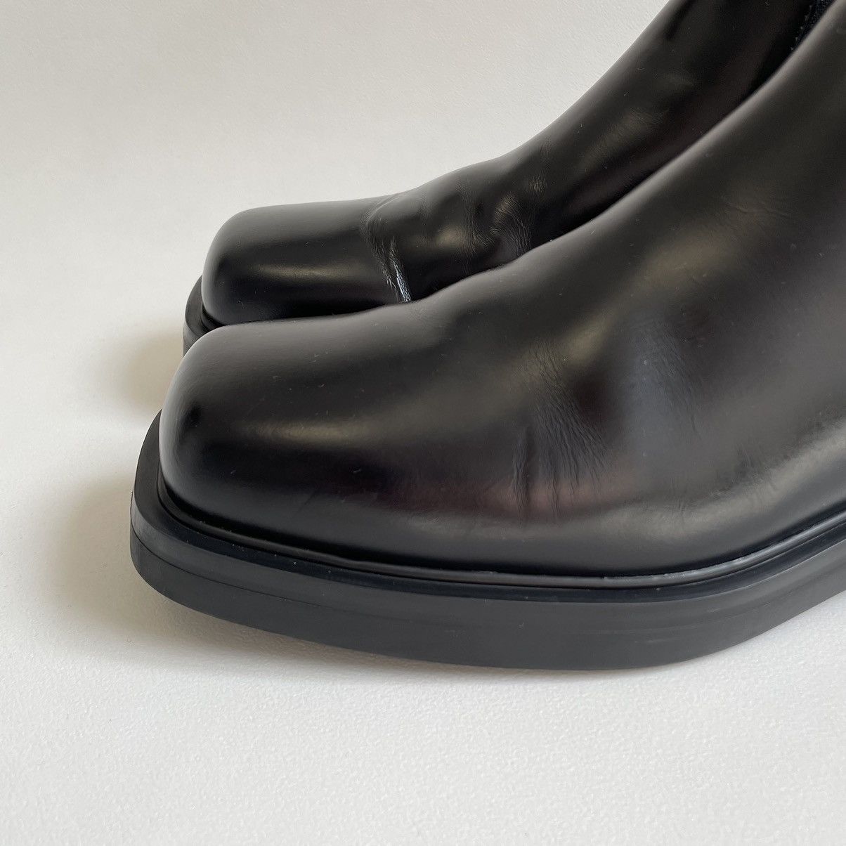 Prada Black Leather ‘Square Toe Boots’ Size US 10.5 / EU 43-44 - 5 Thumbnail