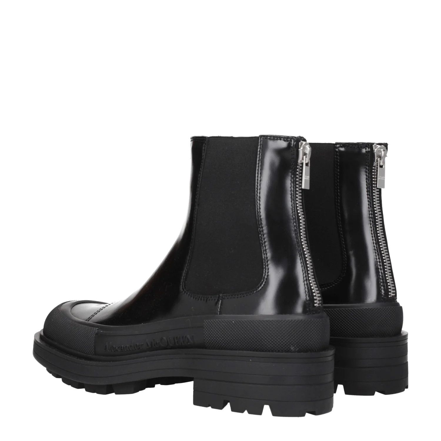 Alexander McQueen ob1o1e0225 Leather Ankle Boots in Black Size US 10.5 / EU 43-44 - 4 Thumbnail