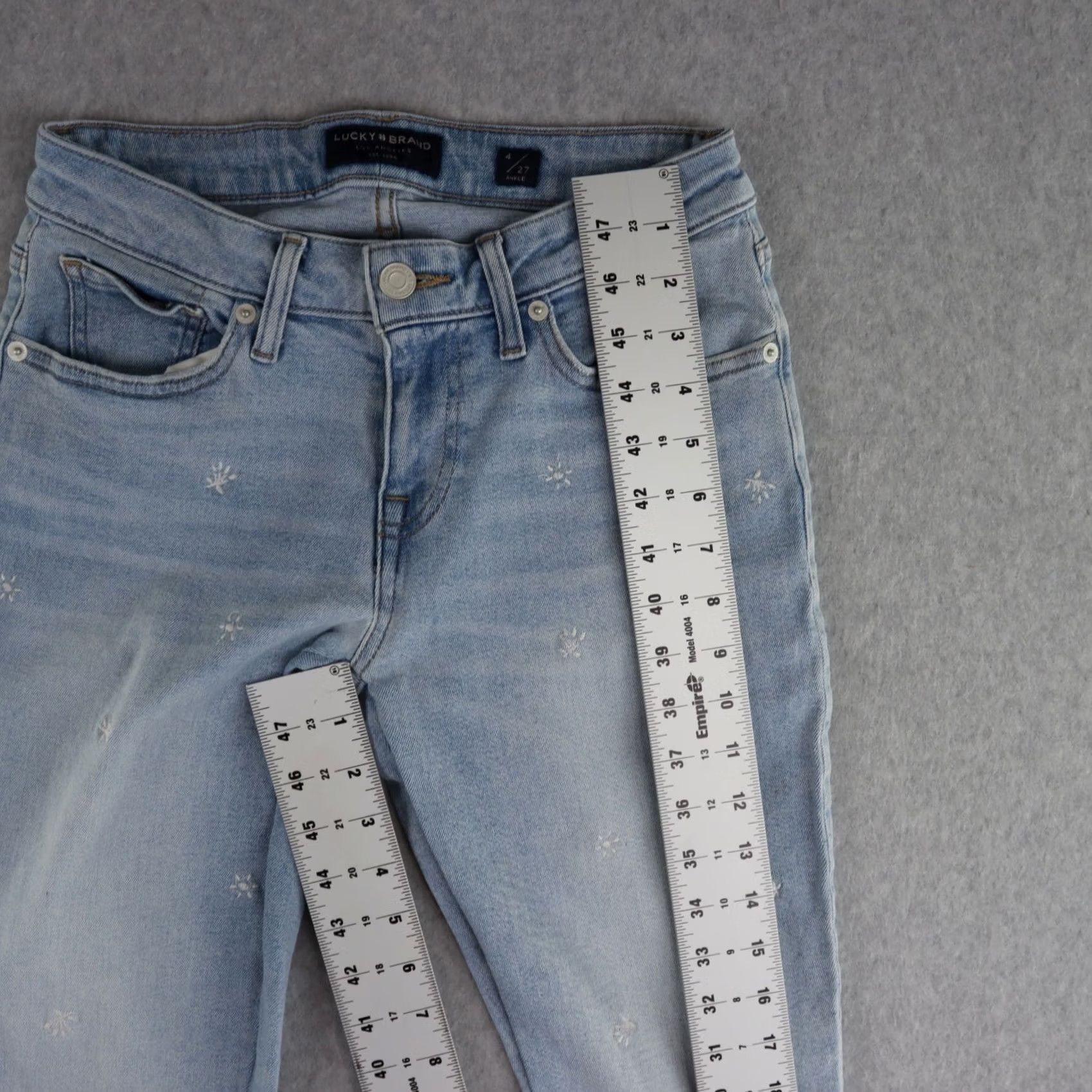 Lucky Brand Lucky Brand Womens Jeans Size 4/27 Low Rise Lolita Skinny Embroidered Denim Blue Pants Size 27" / US 4 / IT 40 - 5 Thumbnail