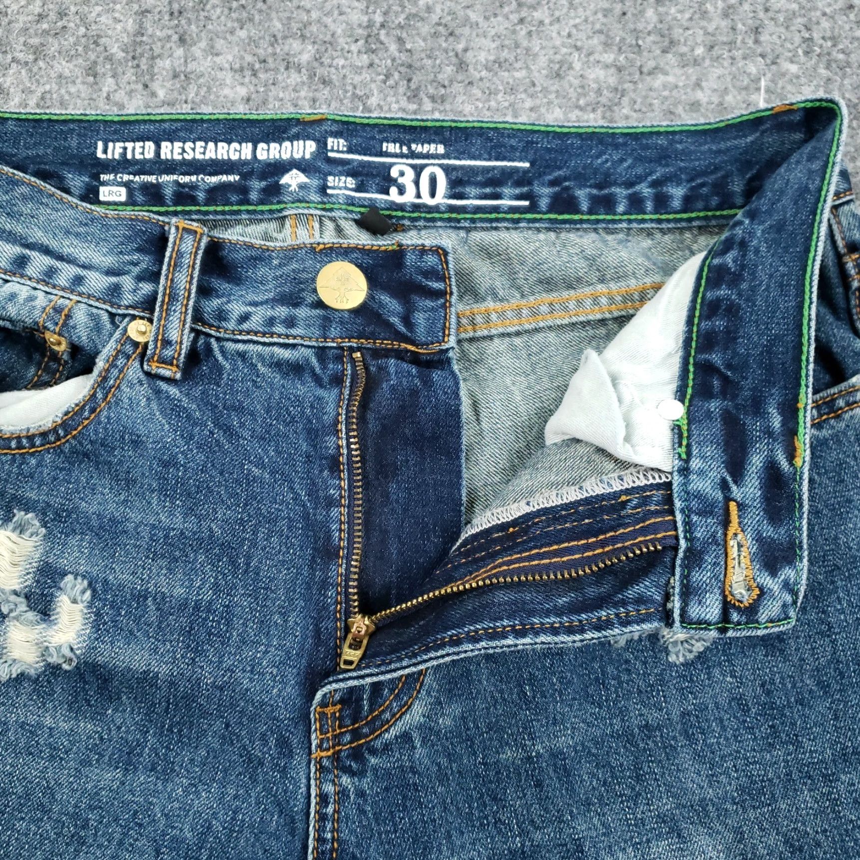 Vintage LRG Jeans Mens 30x30 Blue Denim True Taper Distressed Straight Leg Cotton Size US 30 / EU 46 - 6 Thumbnail