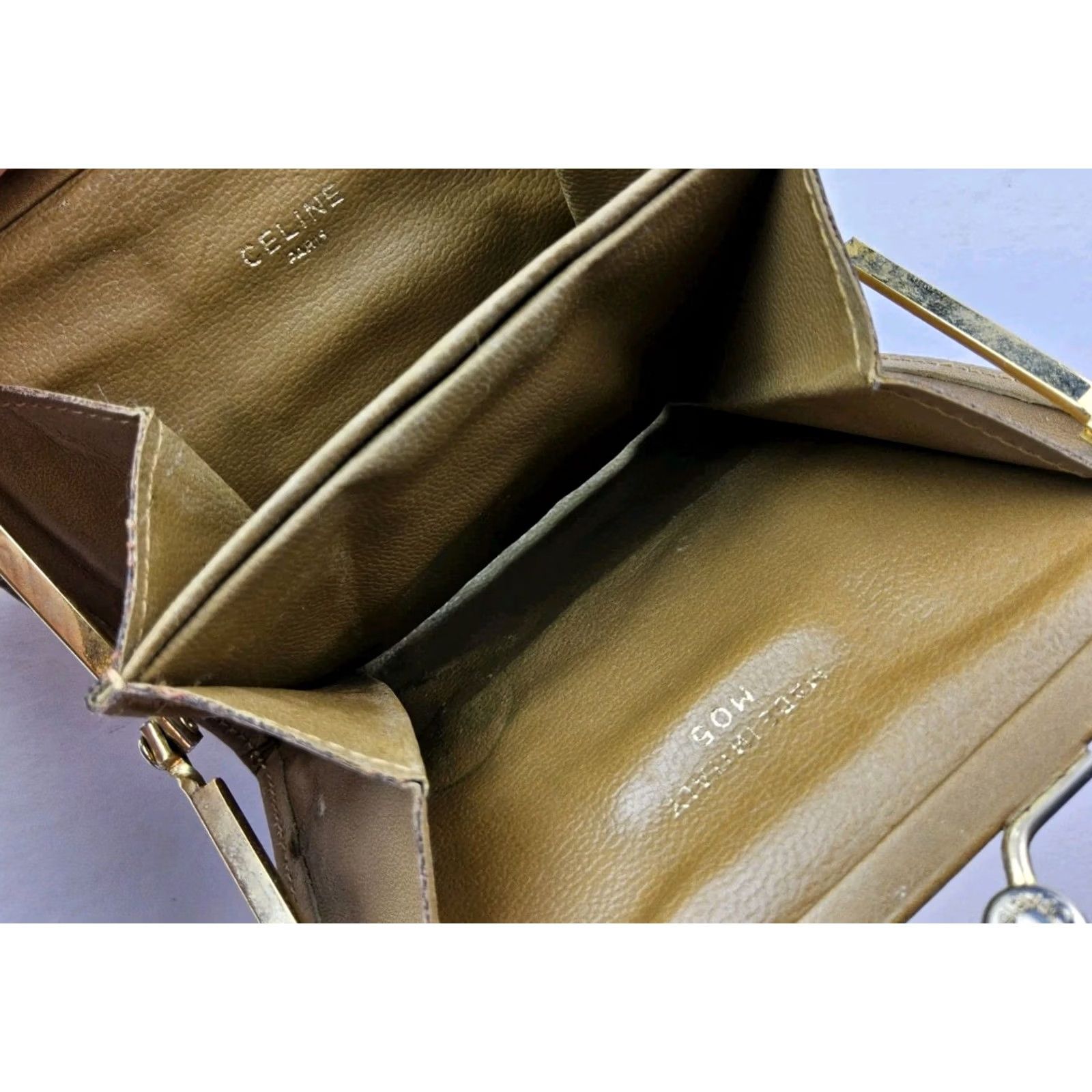 Celine CELINE Coin Wallet Pouch PVC Kisslock Wallet Brown Women Size ONE SIZE - 5 Thumbnail