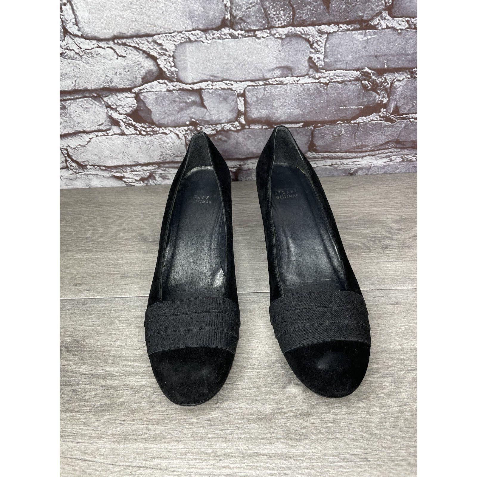 Stuart Weitzman Stuart Weitzman Black Suede Leather High Wedge Pumps Shoes W Size US 10 / IT 40 - 12 Thumbnail