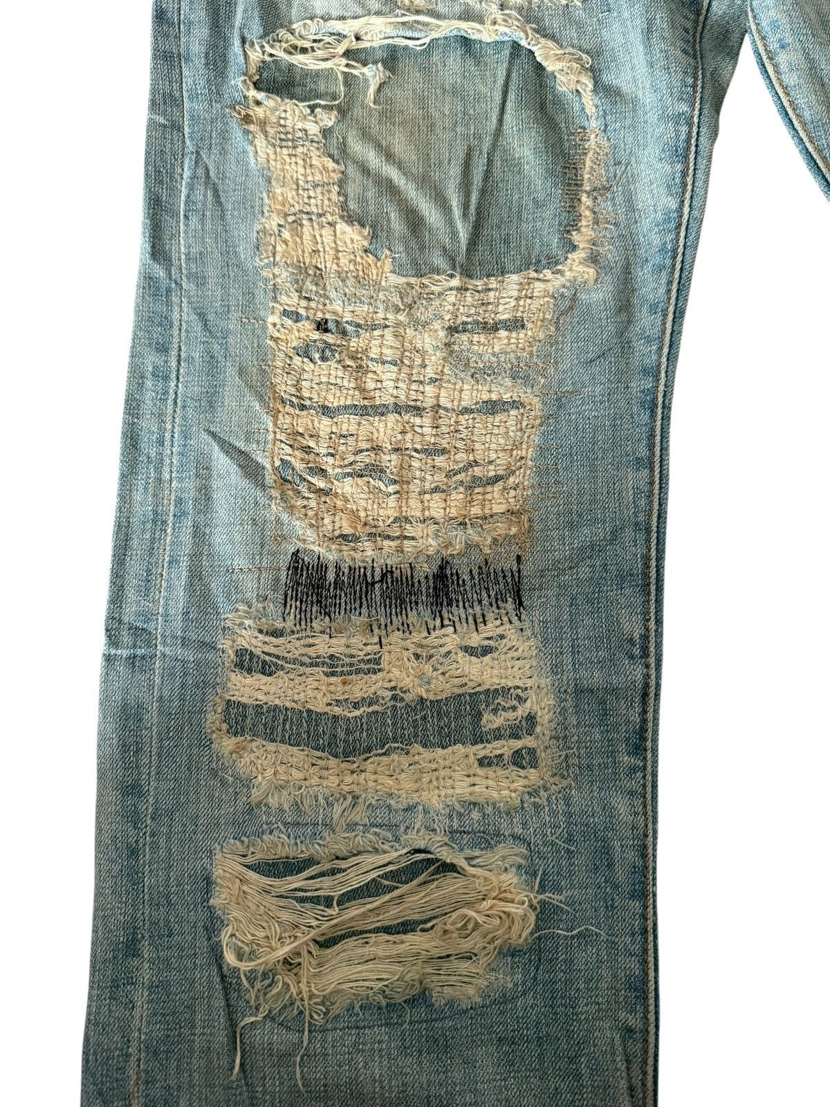 Japanese Brand Japanese Ykk New Max Faded Distressed Rare Design Denim Size US 29 - 7 Thumbnail