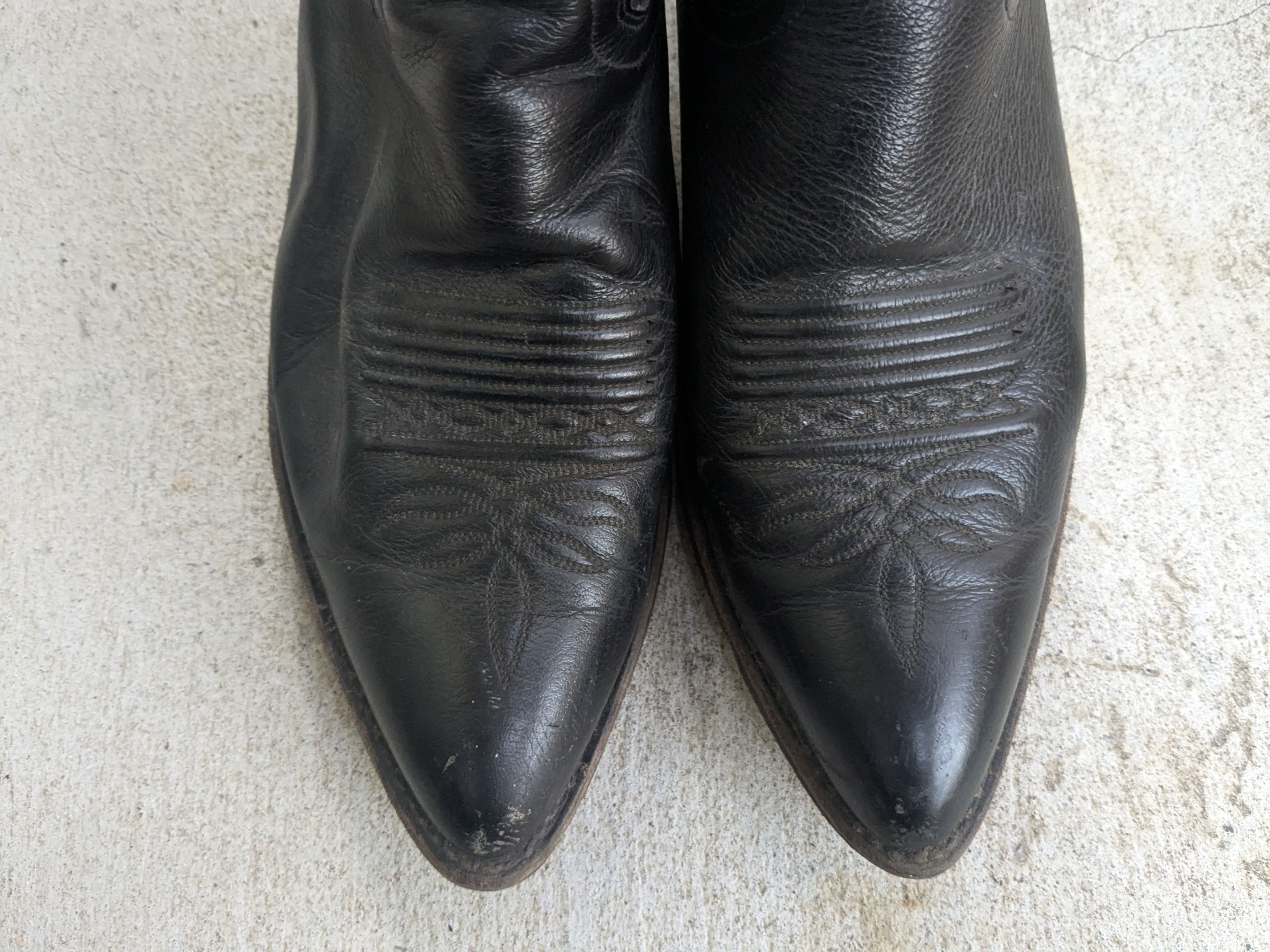 Dan Post Dan Post Cowboy Boots Black 9.5 D USA Leather Western Size US 9.5 / EU 42-43 - 3 Thumbnail