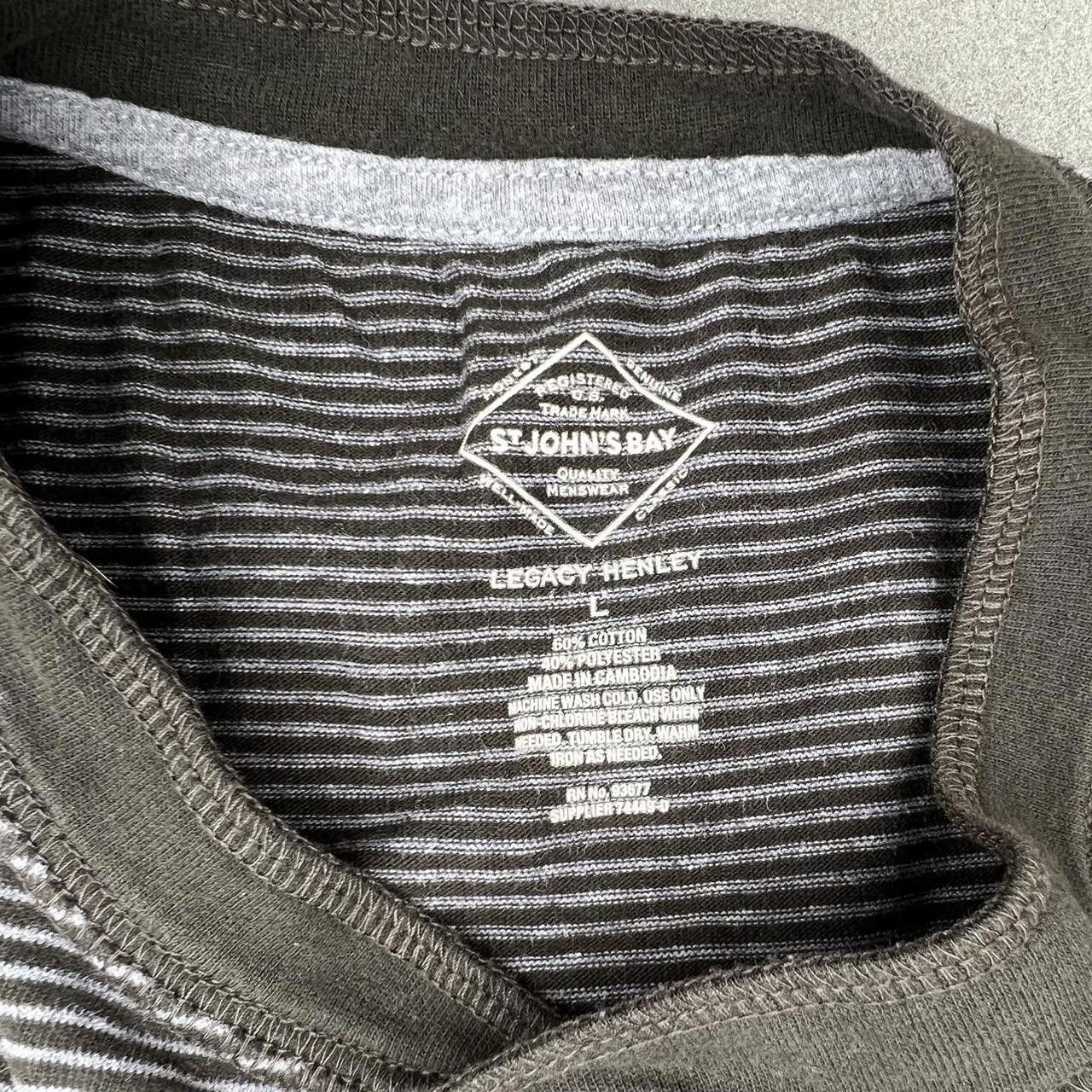 St. Johns Bay Olive + Grey Micro Stripe Henley Size US L / EU 52-54 / 3 - 3 Thumbnail
