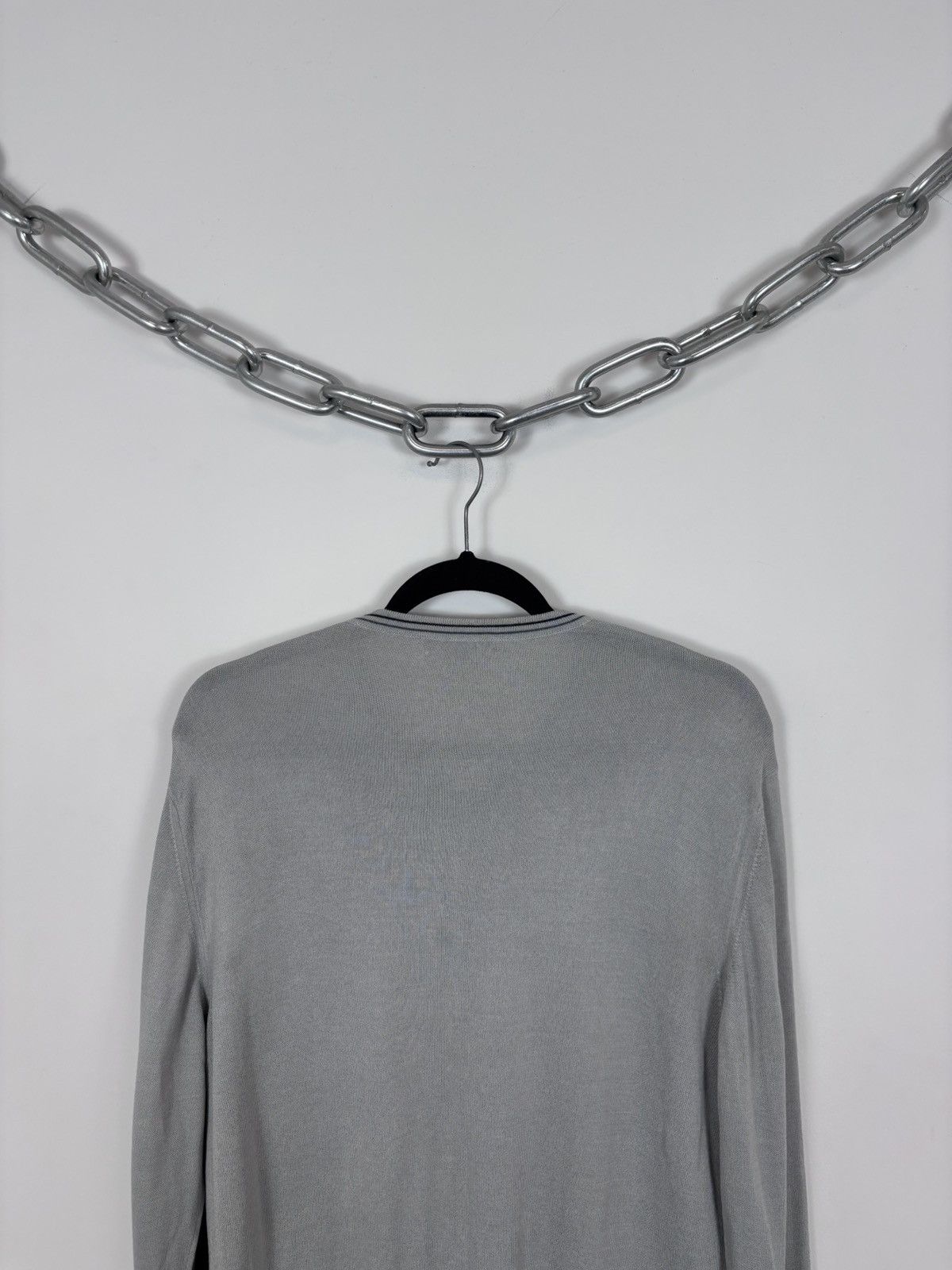 Burberry Burberry London Men’s Grey Viscose Blend V-Neck Sweater Size US M / EU 48-50 / 2 - 15 Thumbnail