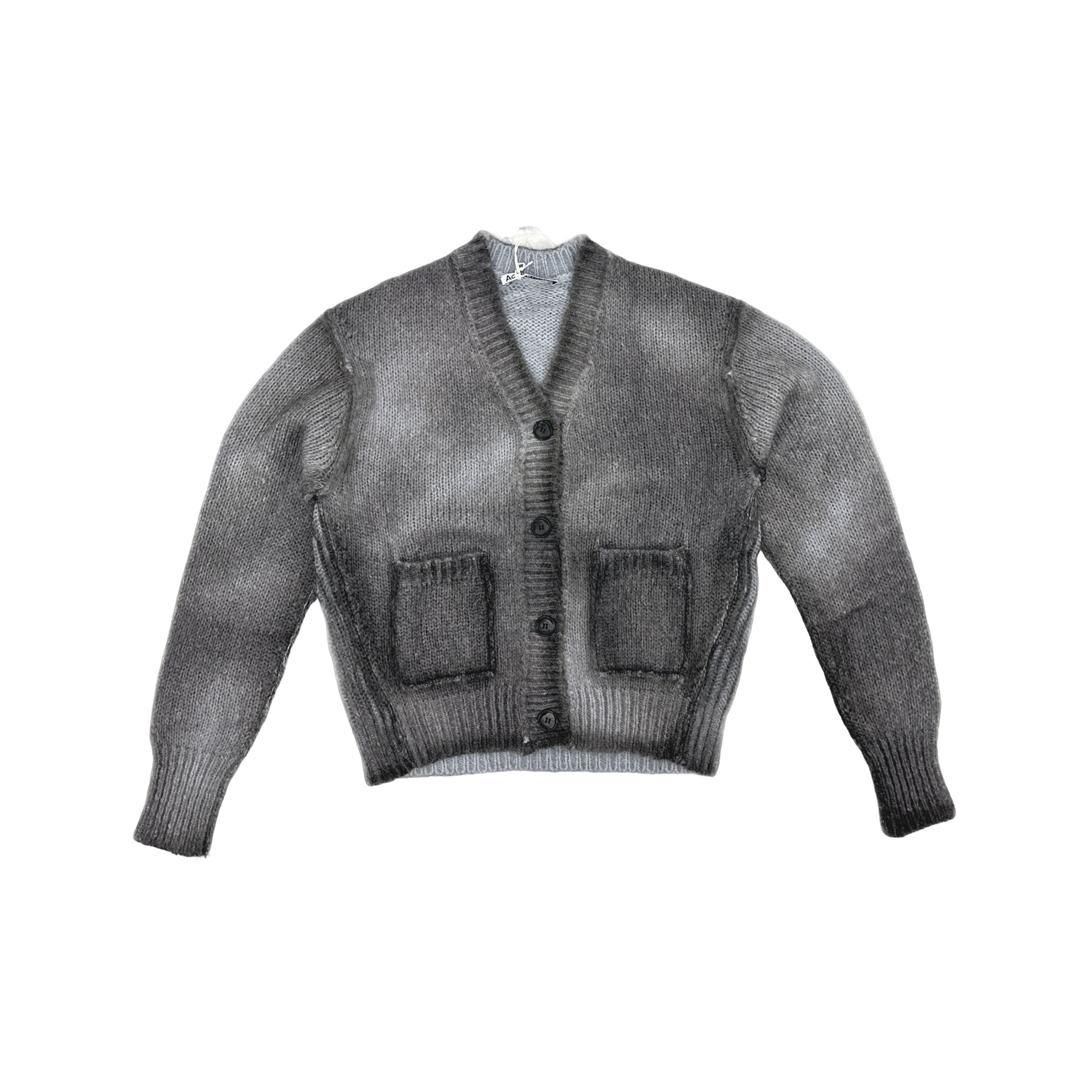 Acne Studios Acne Studios Grey Mohair V-Neck Cardigan XXS Size XXS / US 00 / IT 34 - 1 Thumbnail