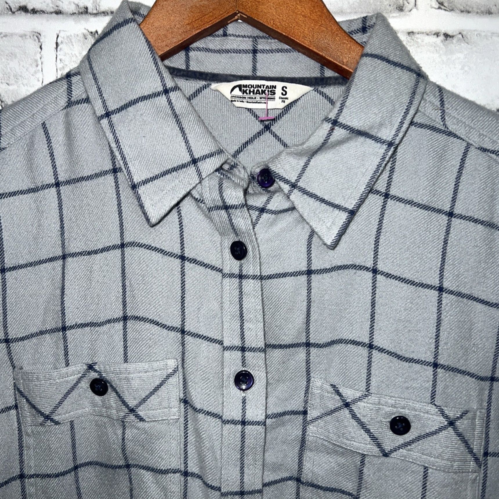 Mountain Khakis VINTAGE Mountain Khakis Gray Plaid Flannel Button-Up Shirt Womens Size S Size S / US 4 / IT 40 - 2 Thumbnail