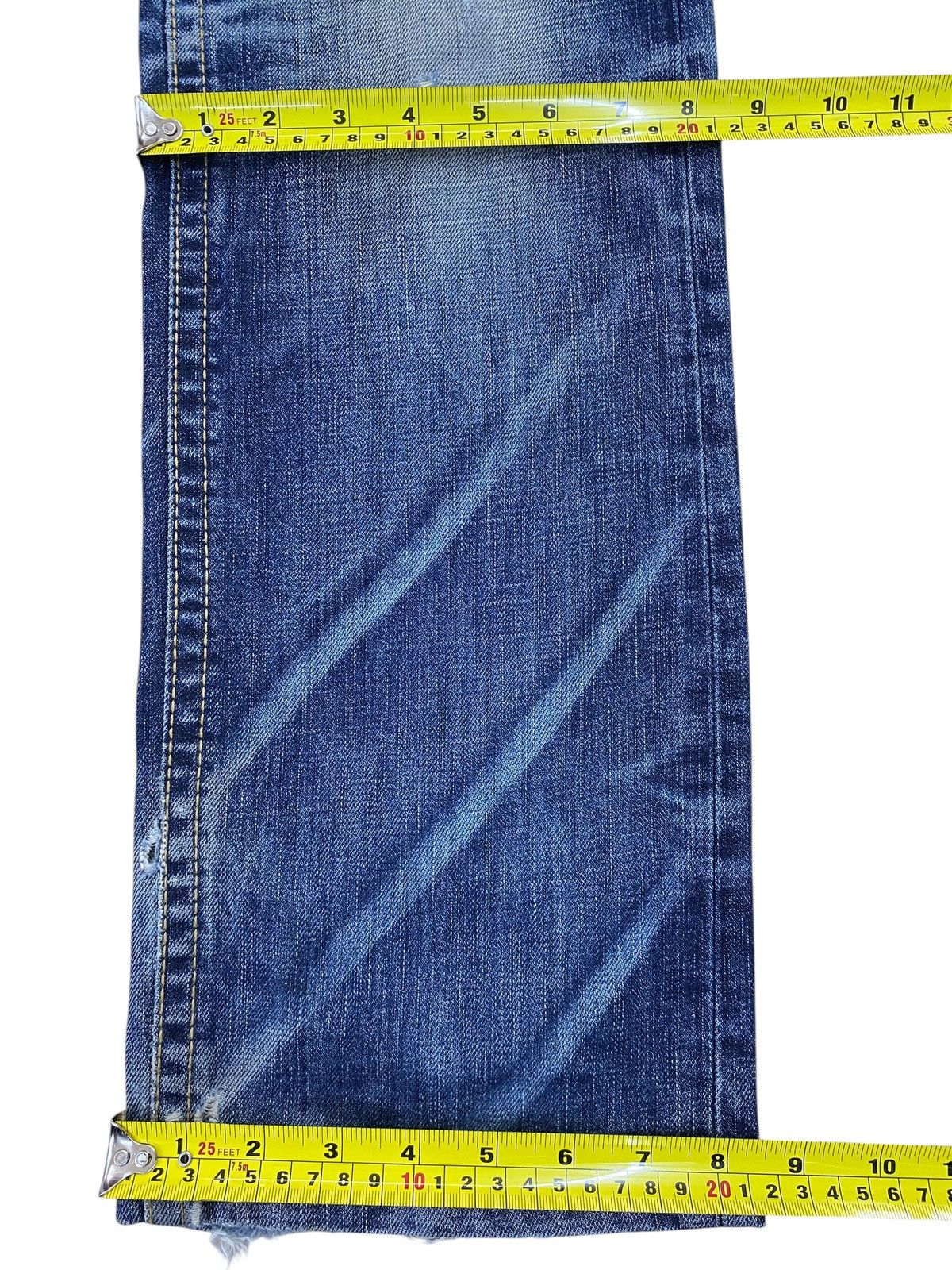 Japanese Brand Lolita Faded Wash Whiskered Style Straight Leg Jeans Size US 31 - 9 Thumbnail