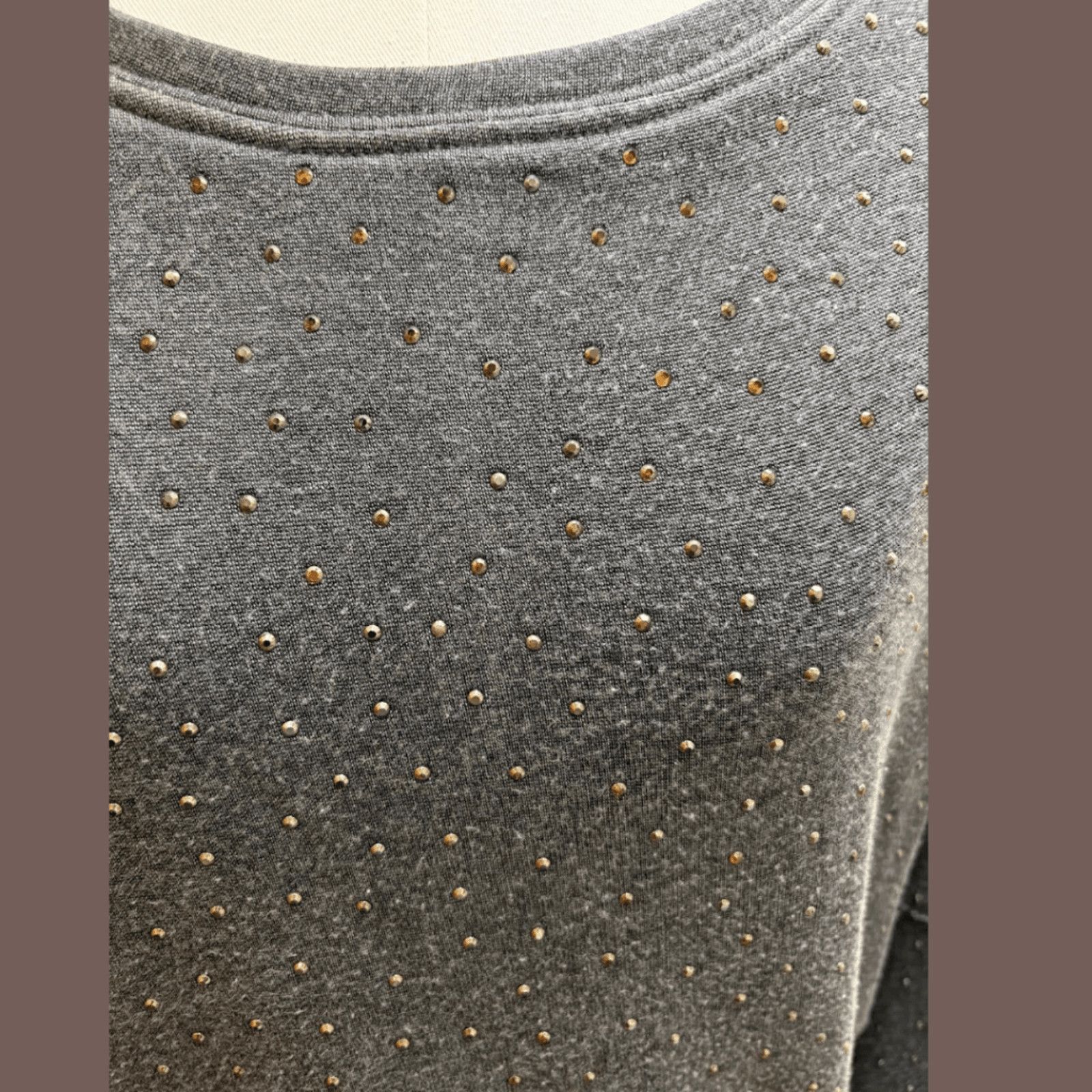 Alice + Olivia VTG Modal Sweatshirt Alice + Olivia Studded Grey Luxe Basic Size M / US 6-8 / IT 42-44 - 6 Thumbnail