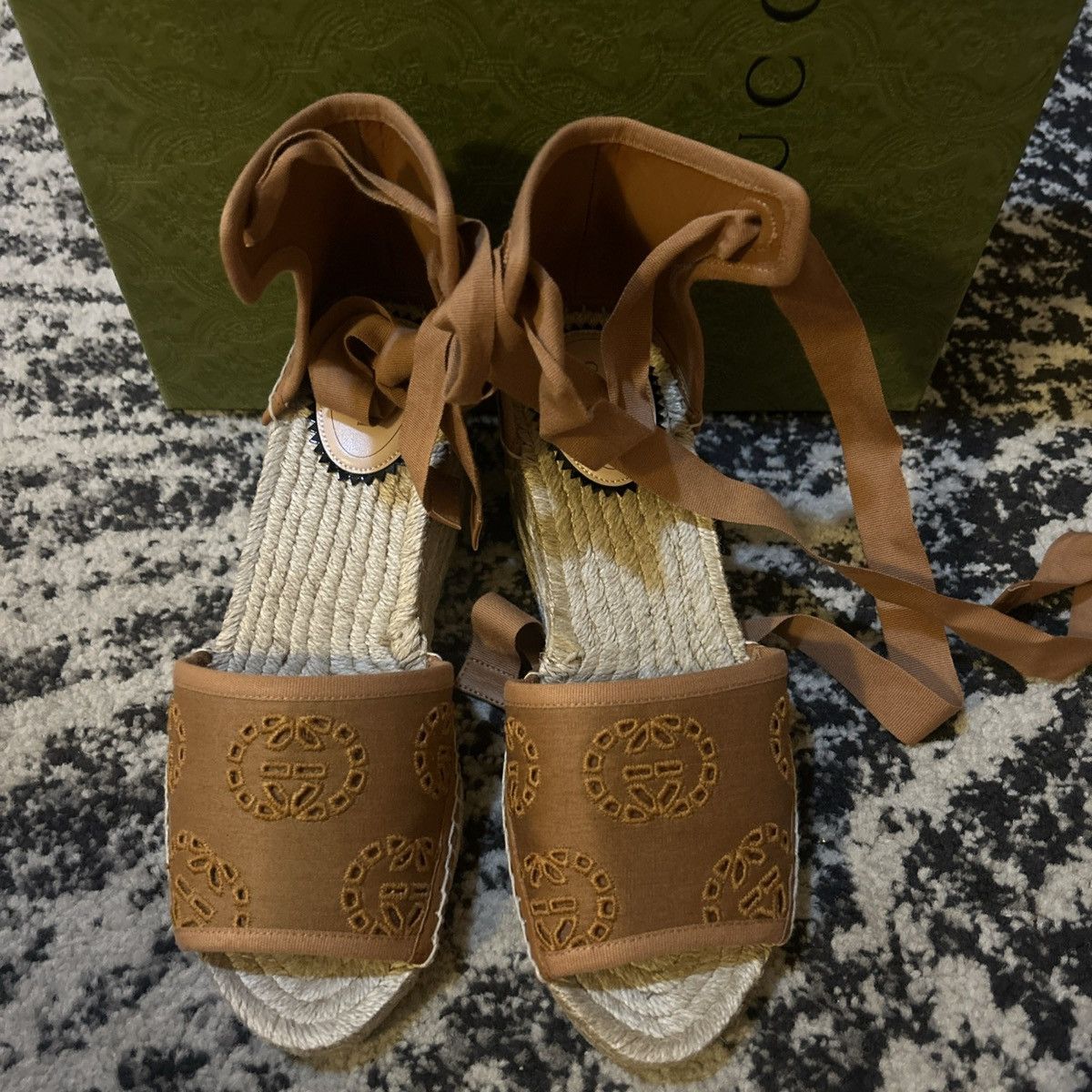 Gucci Gucci Interlocking G One Strap Sandal Espadrille Size US 7.5 / IT 37.5 - 2 Thumbnail