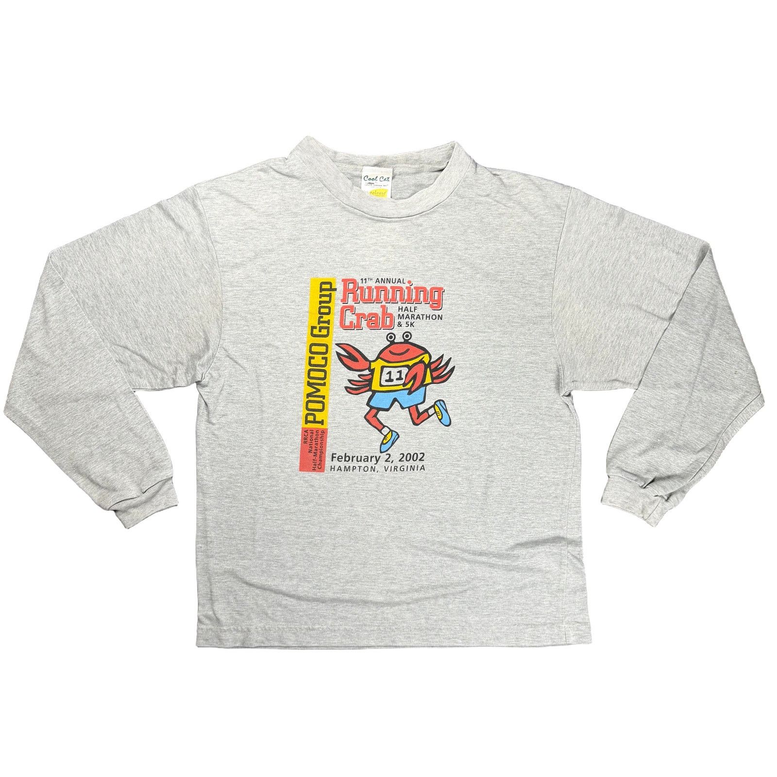 Vintage Cool Cat Running Crab Half Marathon 2002 LS Tee L Size US L / EU 52-54 / 3 - 2 Thumbnail