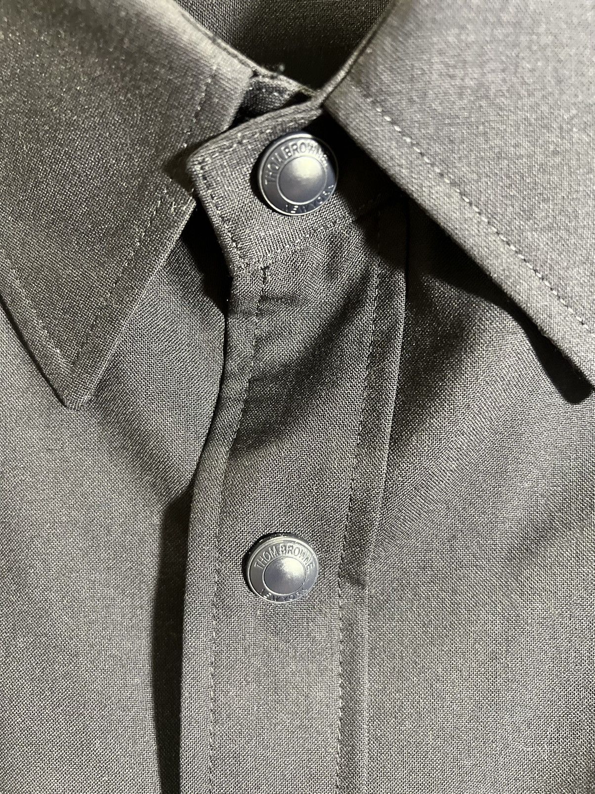 Thom Browne Thom Browne Navy 4-Bar Shirt Jacket Size 2 / M Size US M / EU 48-50 / 2 - 5 Thumbnail