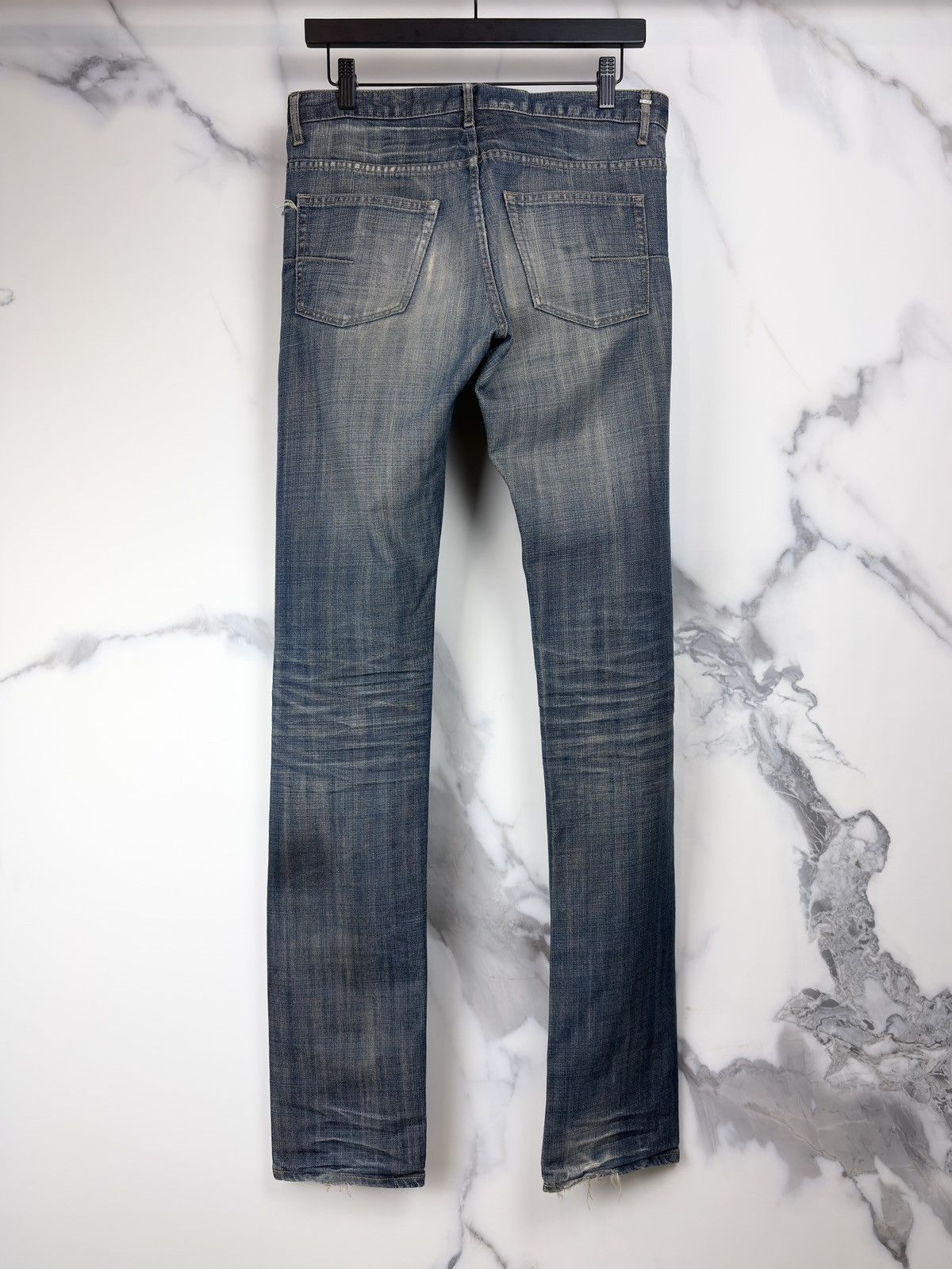 Dior × Hedi Slimane SS05 Dior Homme Beck Glitter Wax Coated Whisker Denim Jeans Size US 30 / EU 46 - 4 Thumbnail