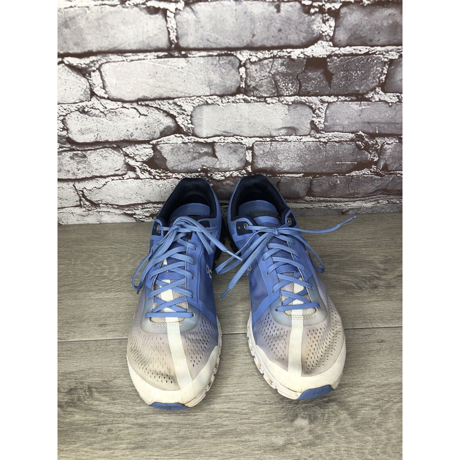 On On Cloudflow Marina White Blue Synthetic Lace Running Shoes Size US 10.5 / IT 40.5 - 3 Thumbnail