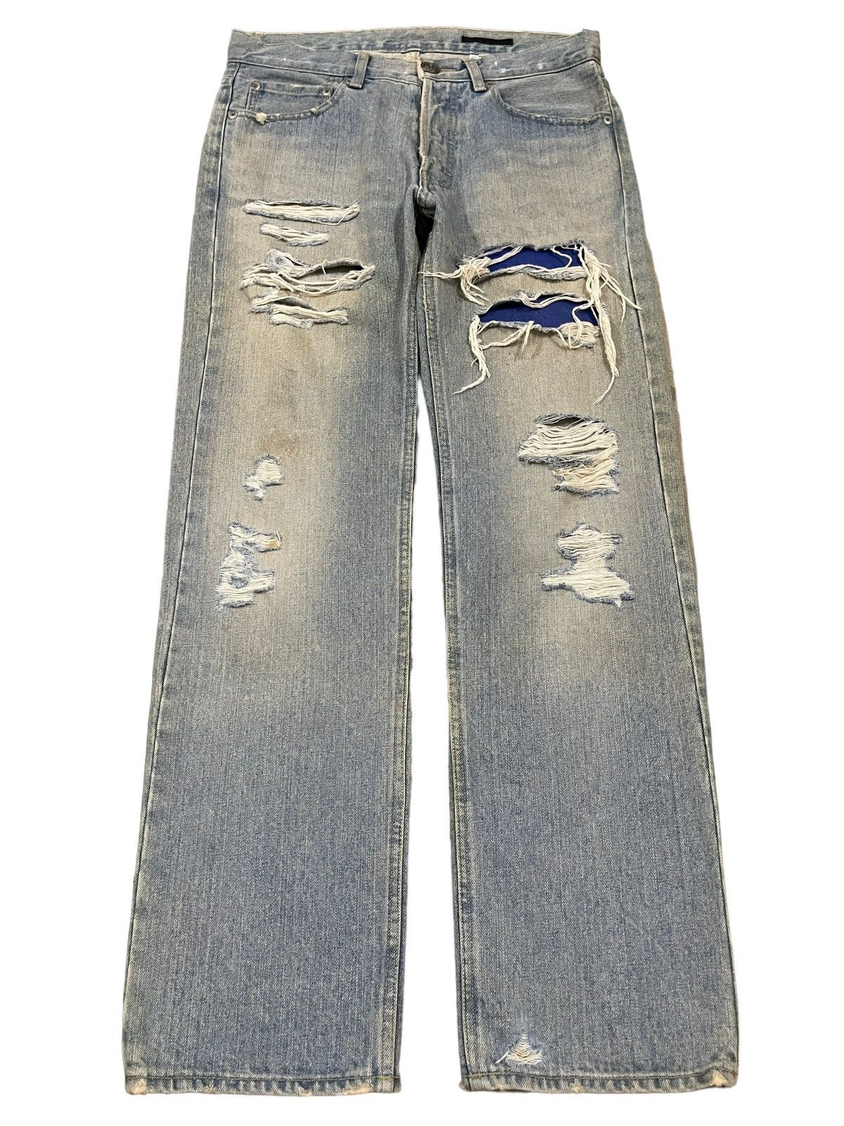 The Viridi-anne Vintage Japan The Viridi Anne Monochrome Distressed Jeans Size US 31 - 1 Thumbnail