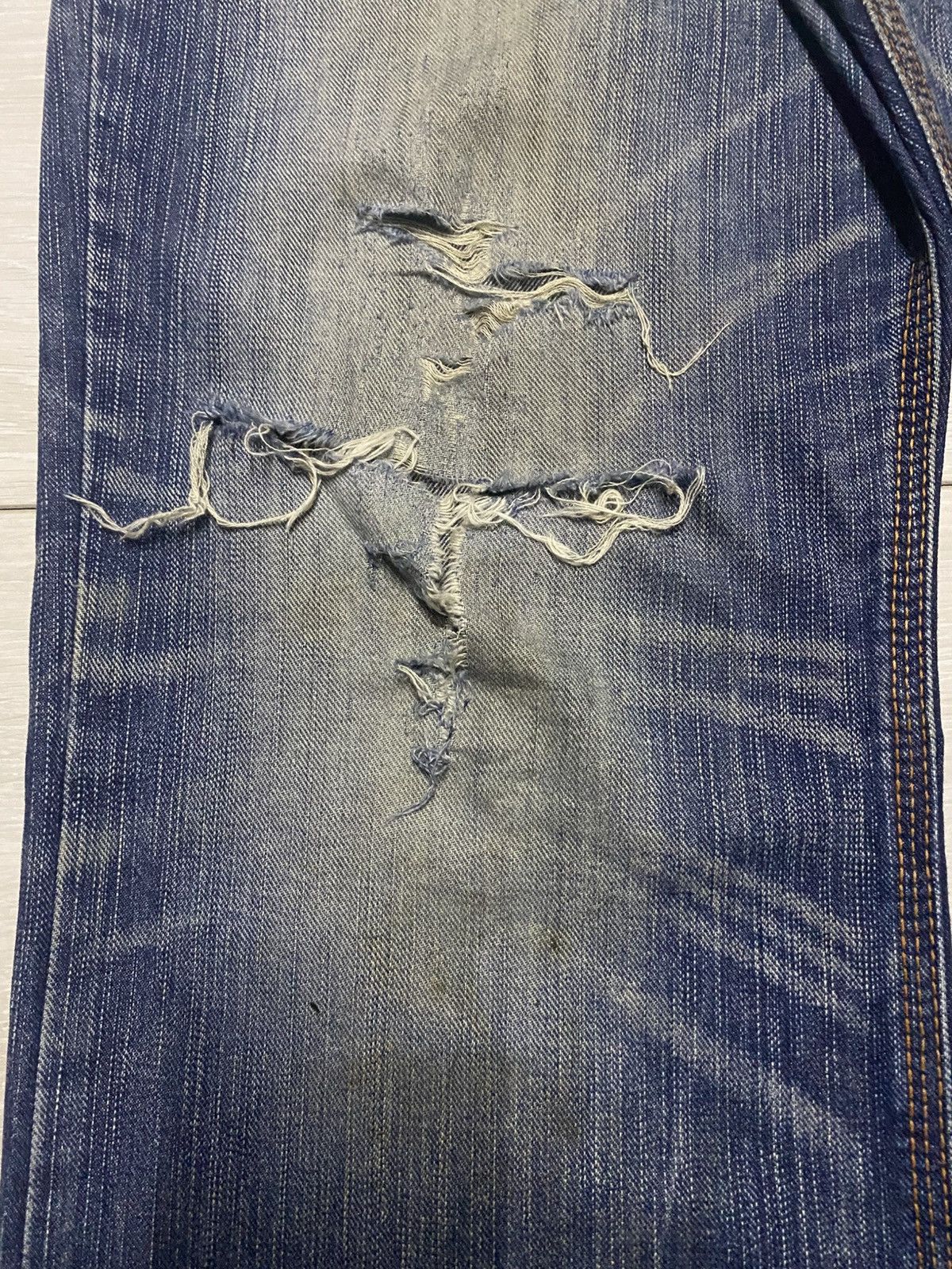 Junya Watanabe Vintage Edwin XV Buckle Back Wide Leg Baggy Bootcut Jeans Size US 36 / EU 52 - 13 Thumbnail