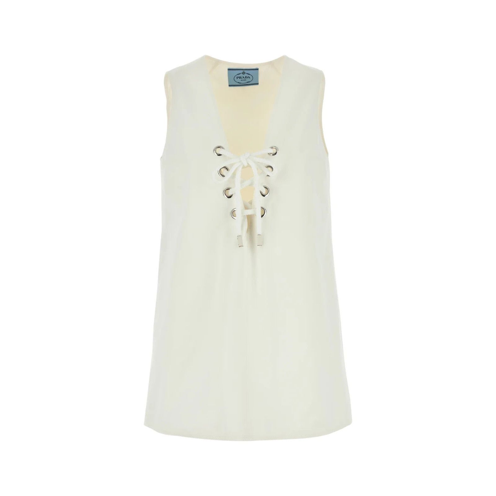 PRADA White Cotton Mini Dress New And Authentic (Women's siz