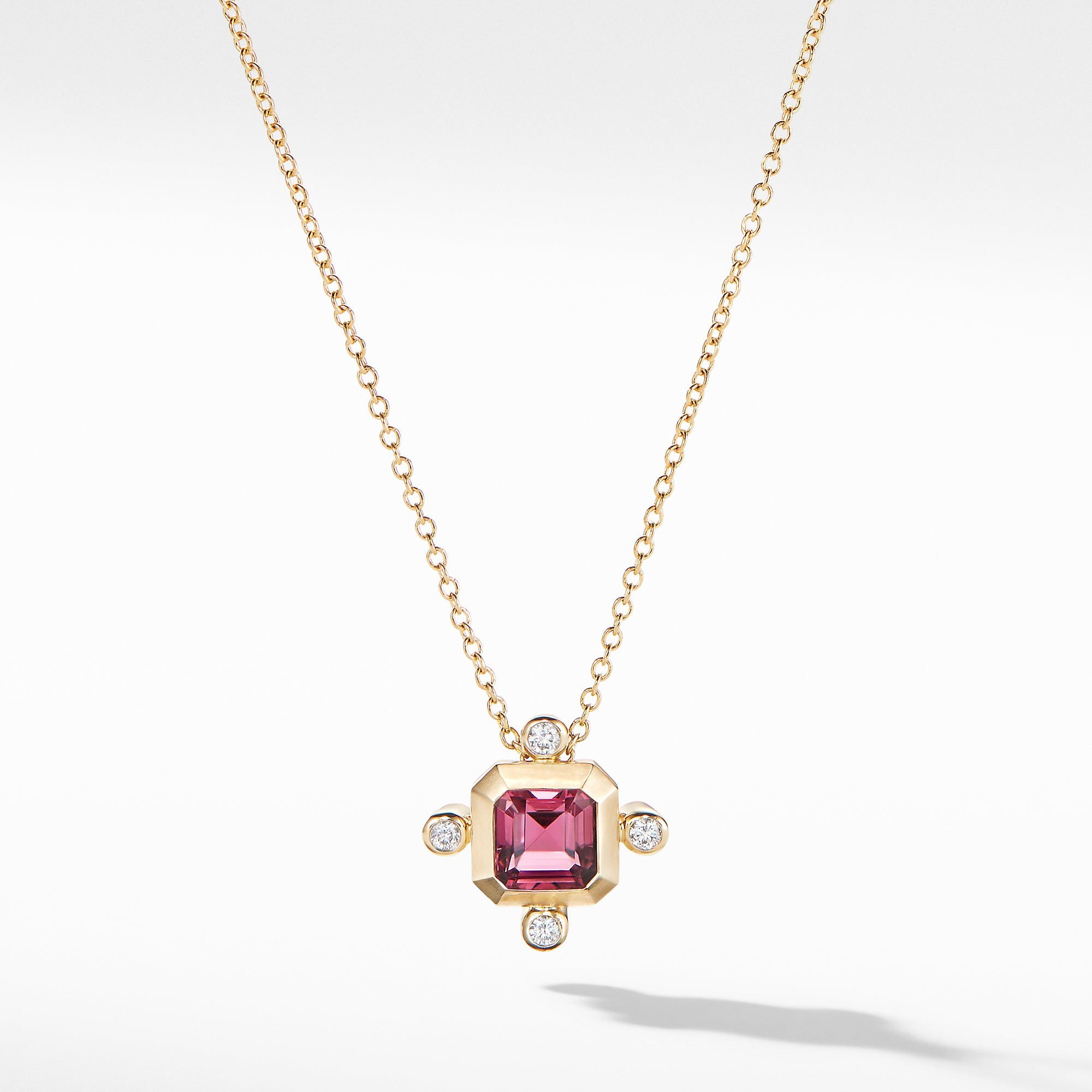 David Yurman o1w1db10325 N14611D Necklace in 18K Gold Pink & Diamonds Size ONE SIZE - 1 Preview