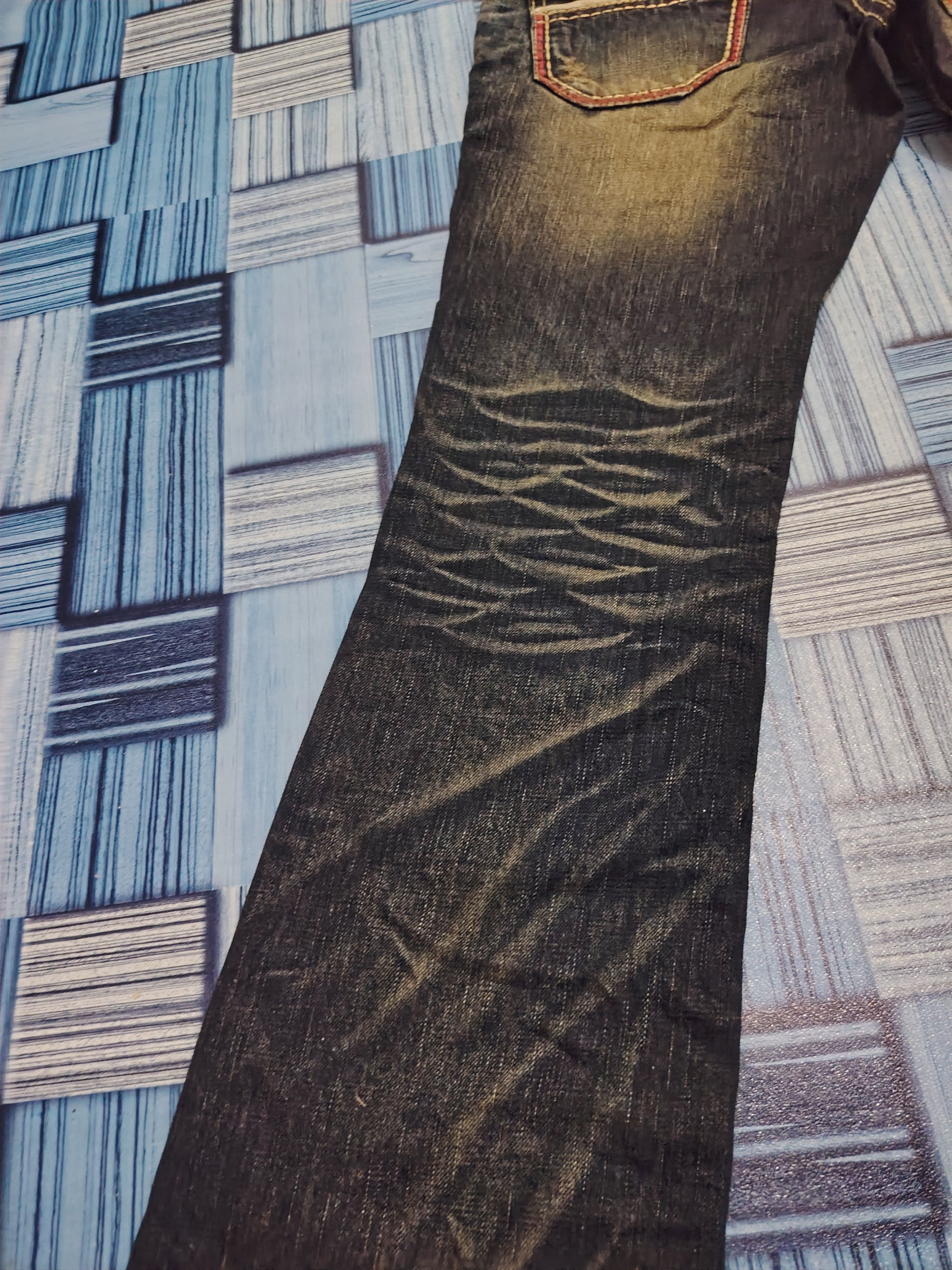 If Six Was Nine Rare Lolita Flared jeans Embroidered Distressed Jean Mudwash Size US 30 / EU 46 - 19 Thumbnail