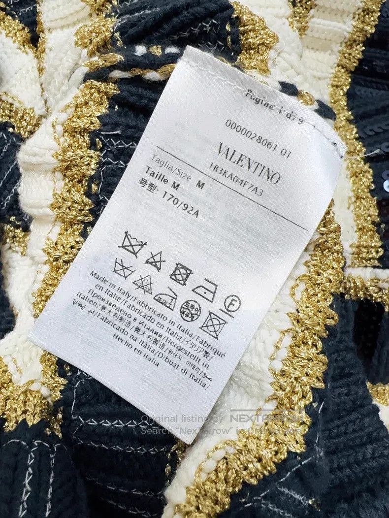 Valentino Valentino Blue spelled yellow and white sequin embroidered Size M / US 6-8 / IT 42-44 - 6 Thumbnail