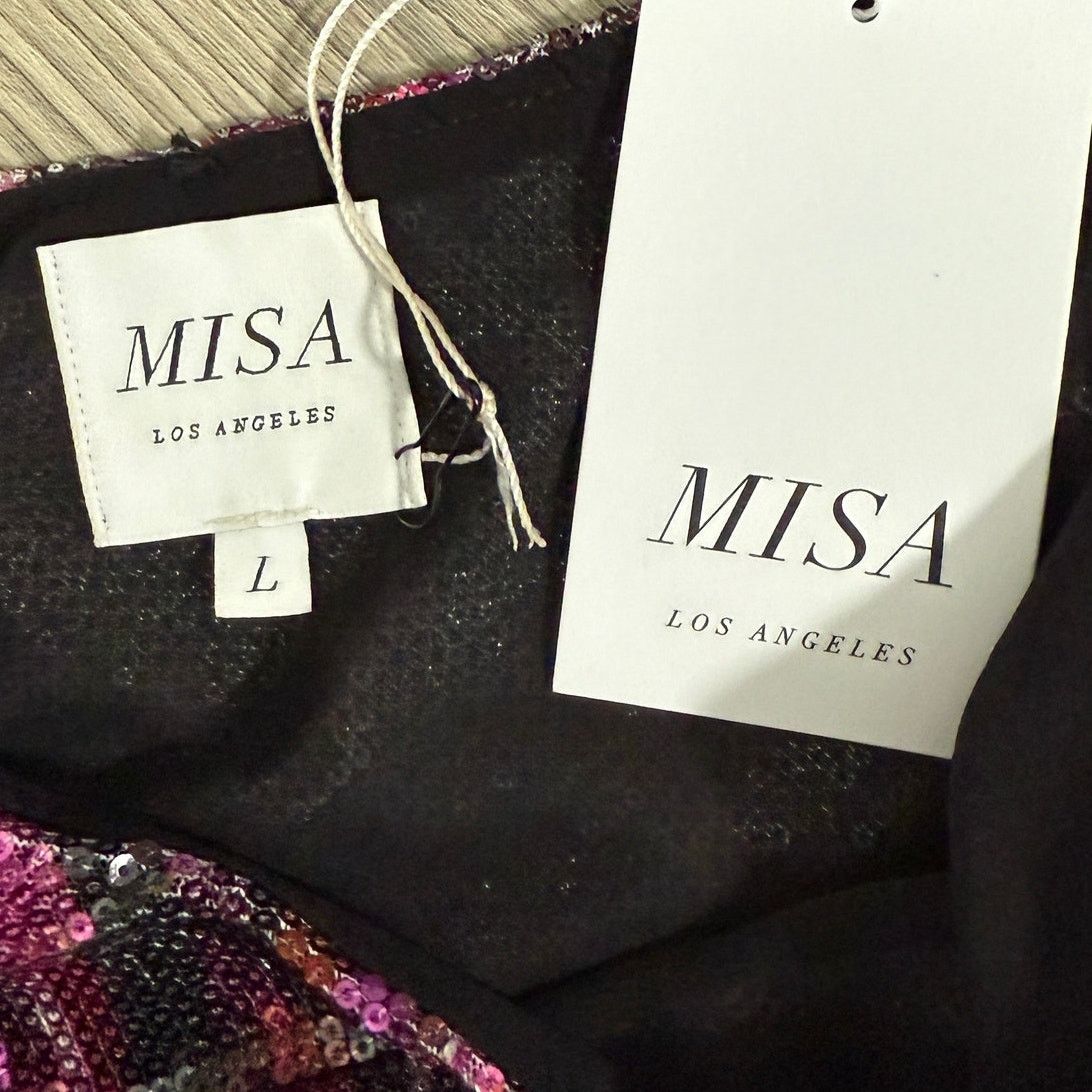 MISA Los Angeles Misa LA Nova One-Shoulder Sequin Minidress L Fuchsia Size L / US 10 / IT 46 - 9 Thumbnail