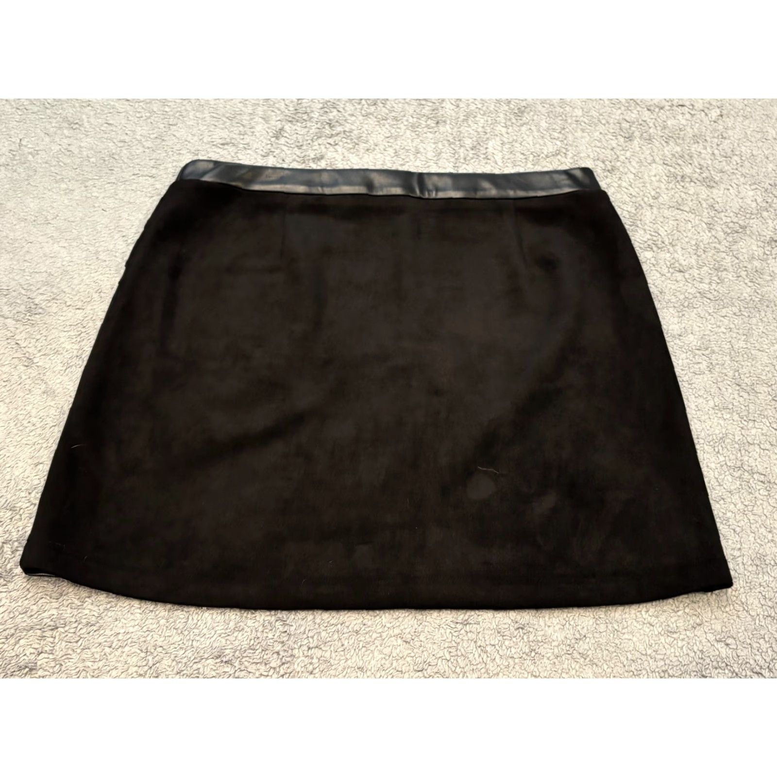 Vintage Marc New York Pencil Skirt Womens Large Black Faux Leather Trim Evening Casual Skirt Size 36" / US 14 / IT 50 - 5 Thumbnail
