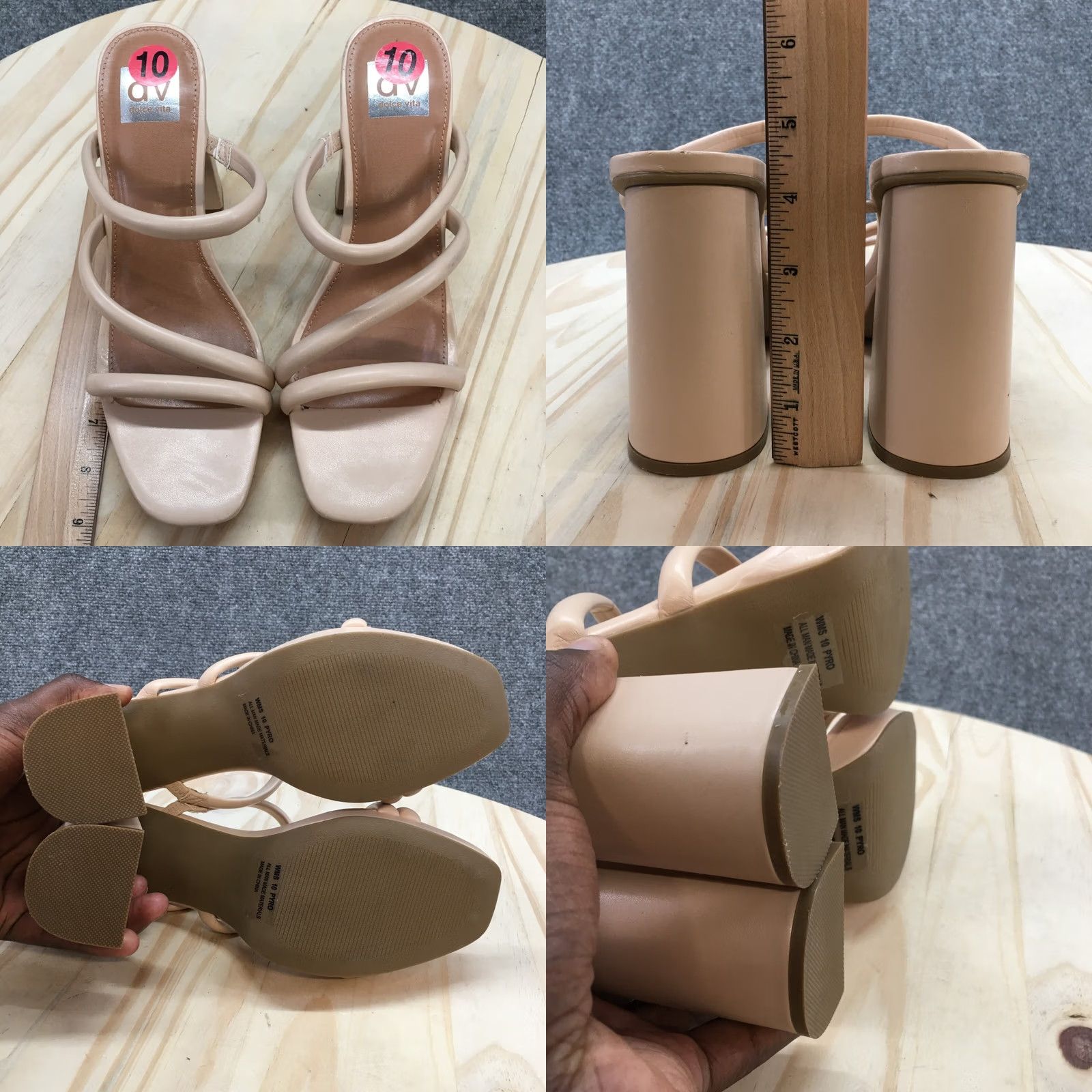 Dolce Vita Dolce Vita Heels Womens 10 Pyro Platform Beige Faux Leather Embossed Block Shiny Vintage: No Size US 10 / IT 40 - 8 Thumbnail
