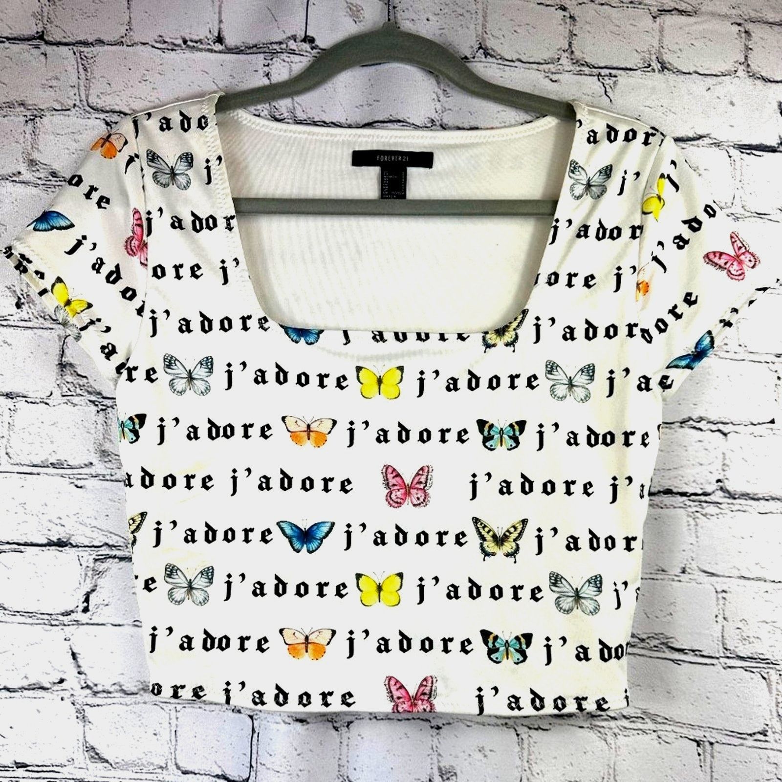 Forever 21 Forever 21 "J'Adore" Crop Top size L Size L / US 10 / IT 46 - 2 Thumbnail