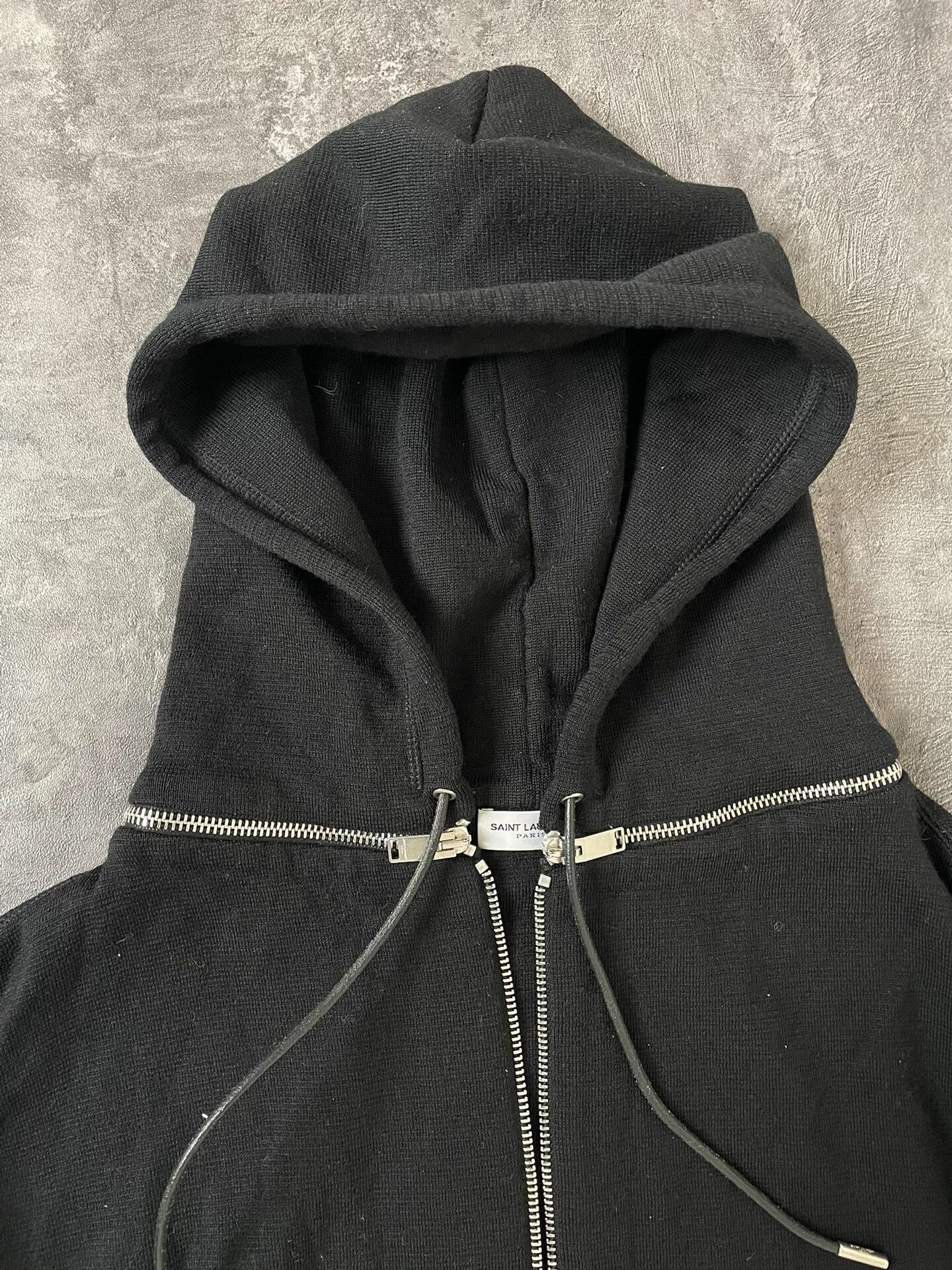 Saint Laurent Paris Saint Laurent Black Hooded Cardigan with Zippers. Size US S / EU 44-46 / 1 - 5 Thumbnail