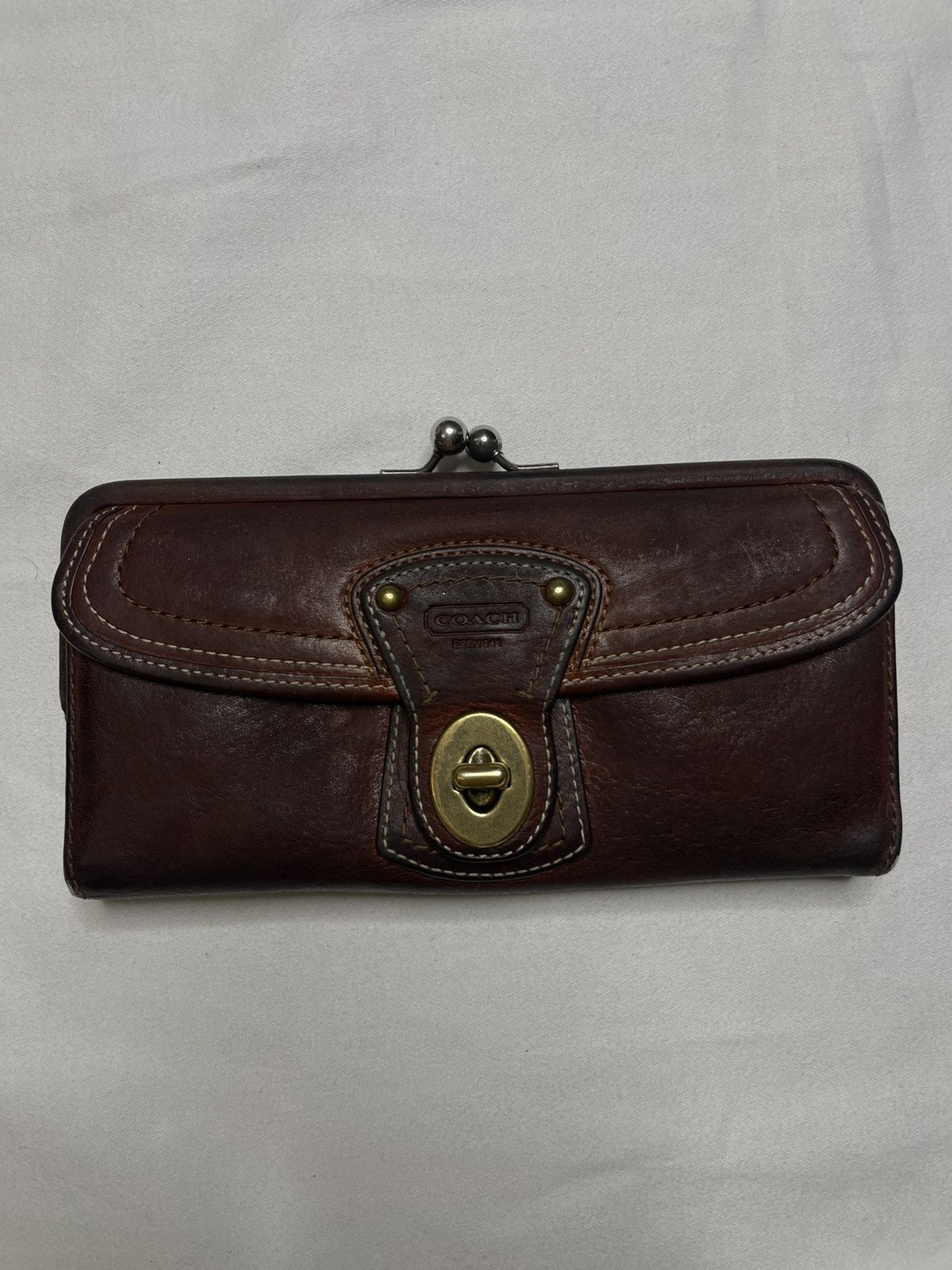 Vintage coach leather wallet sale