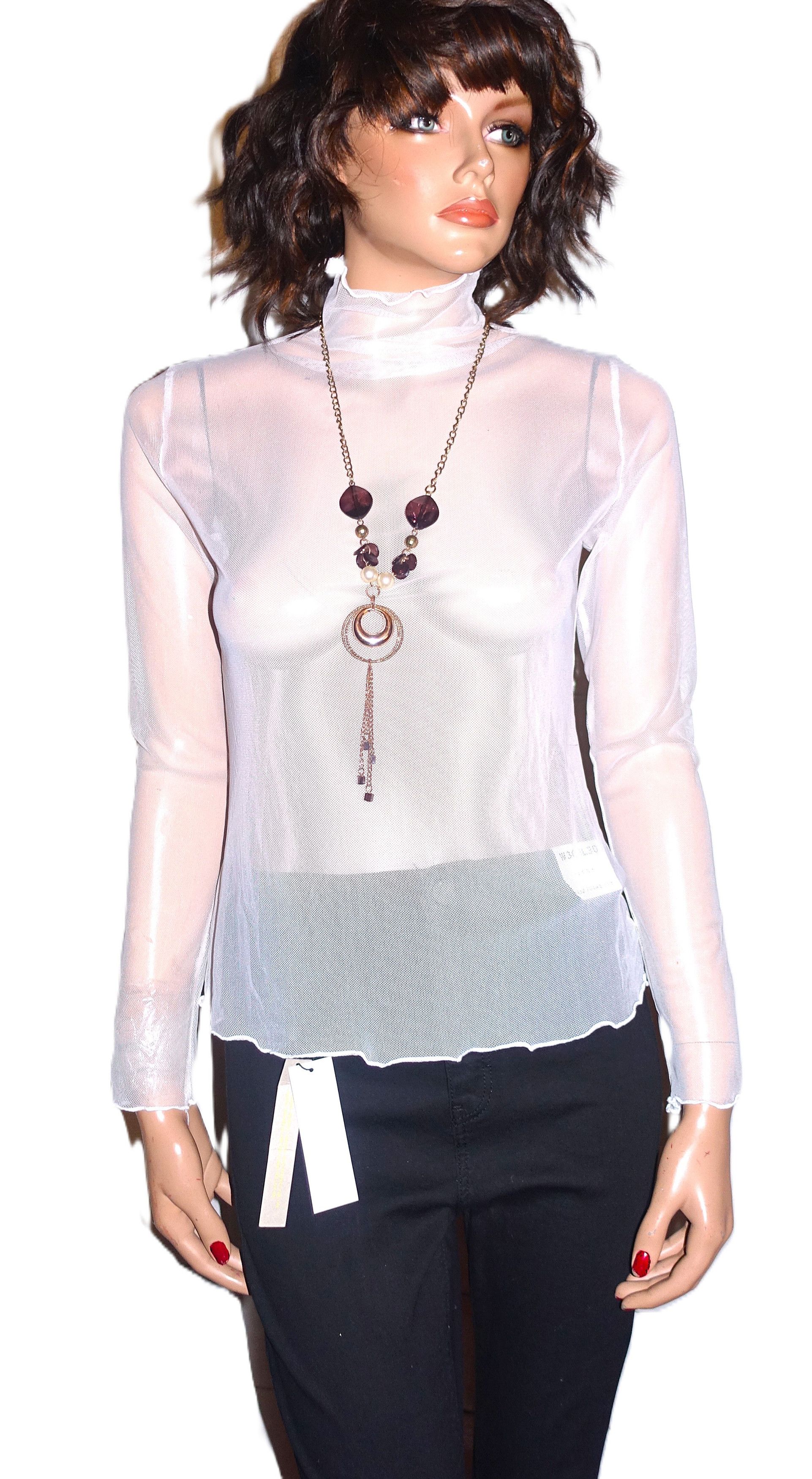 Vintage White Sheer Blouse S Size S / US 4 / IT 40 - 2 Thumbnail