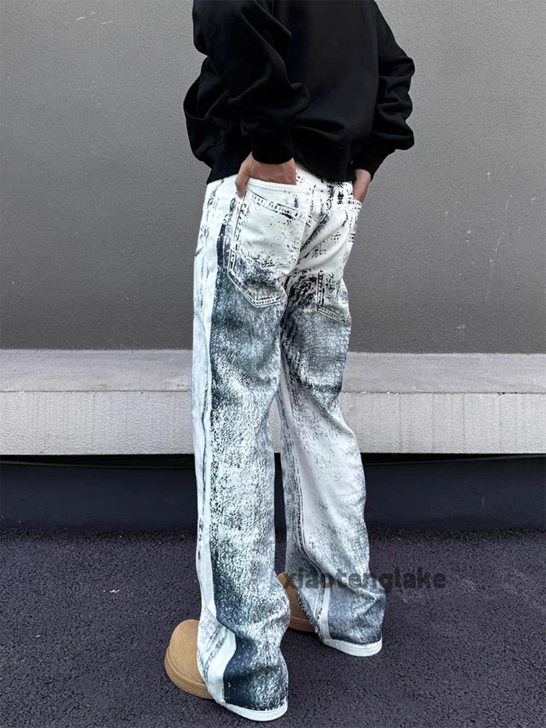 Jean × Vintage utility punk grunge stain paint loose baggy jeans Size US 33 - 2 Thumbnail
