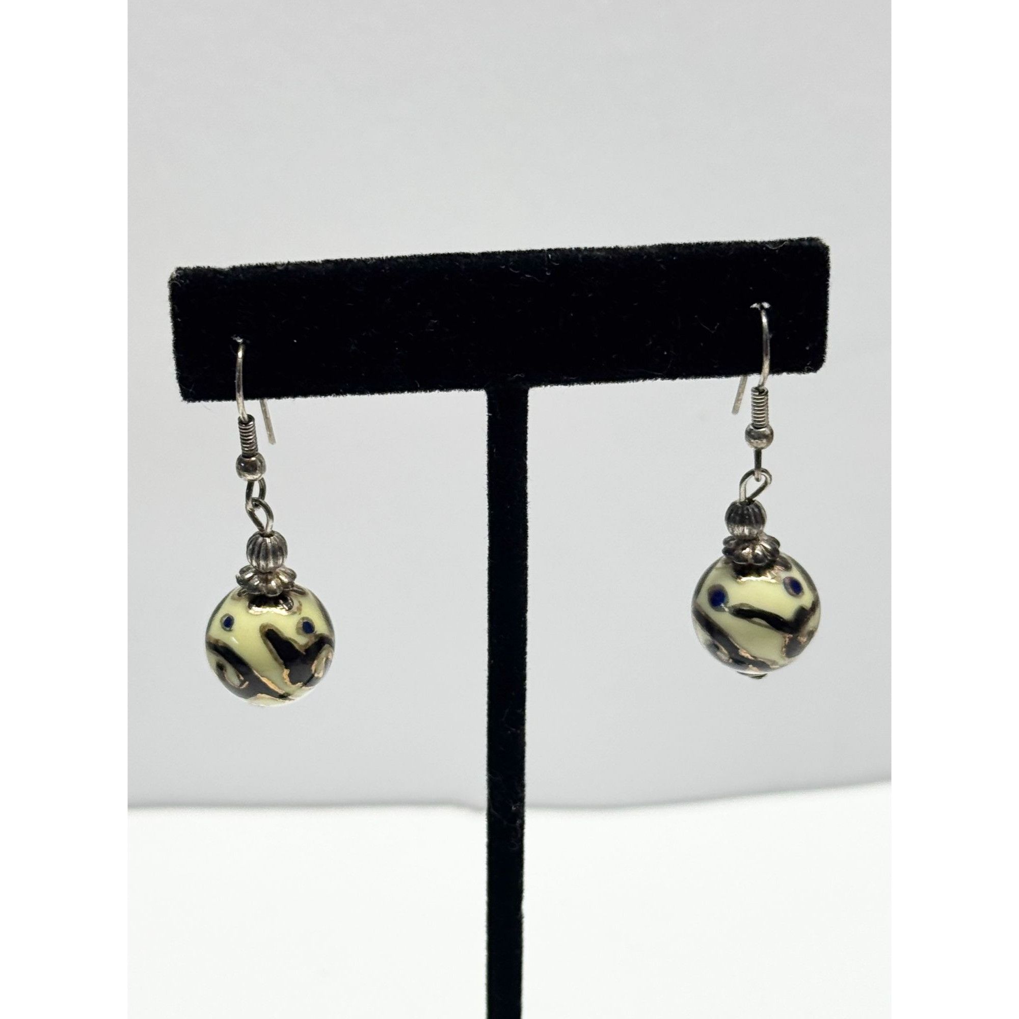 Vintage Vintage enamel ball dangle earrings Size ONE SIZE - 1 Thumbnail