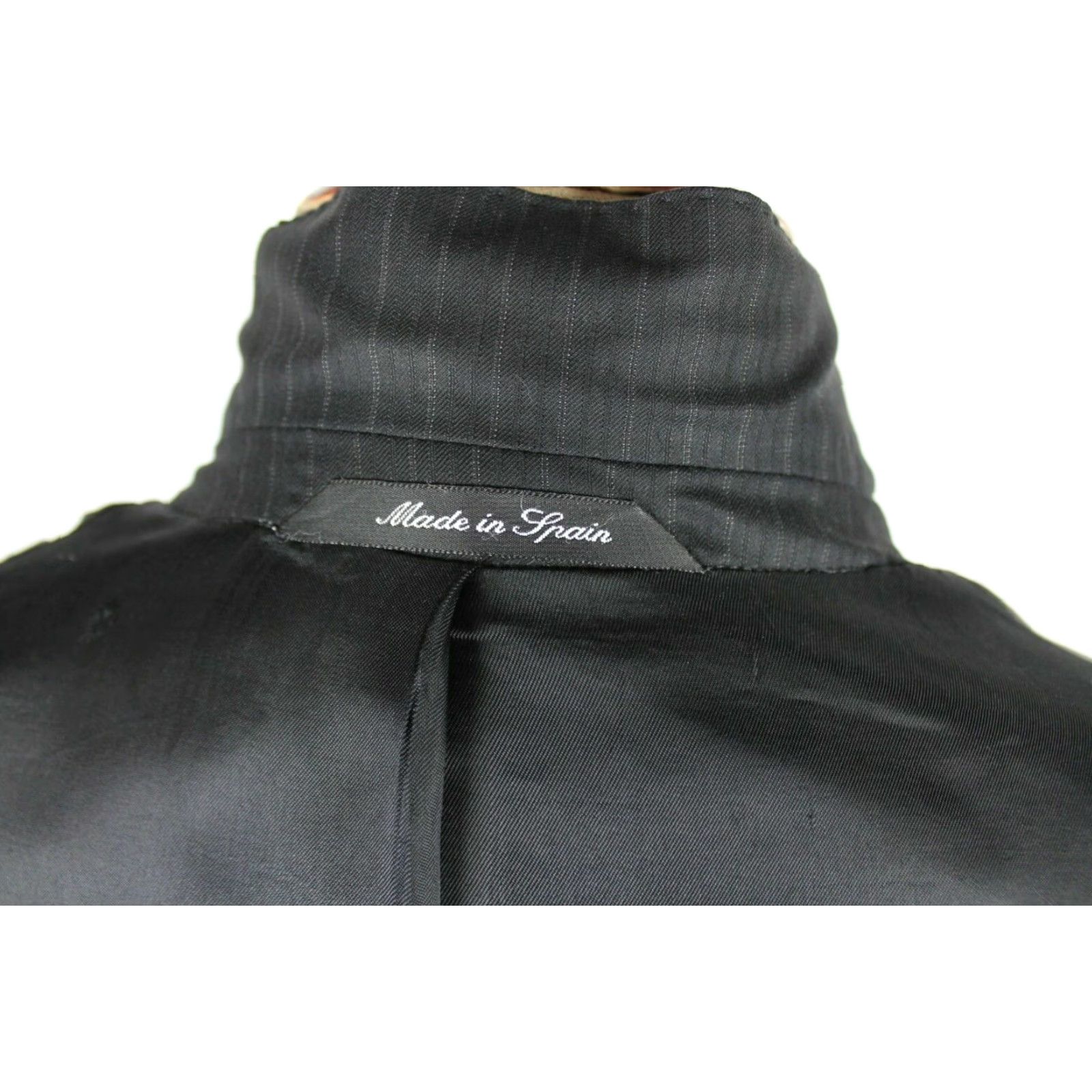 Vintage VINTAGE Blazer Jacket Striped Wool Blend Black 43R 2 Button - Emilio Yuste Mens Blazer Coat Size 42R - 6 Thumbnail