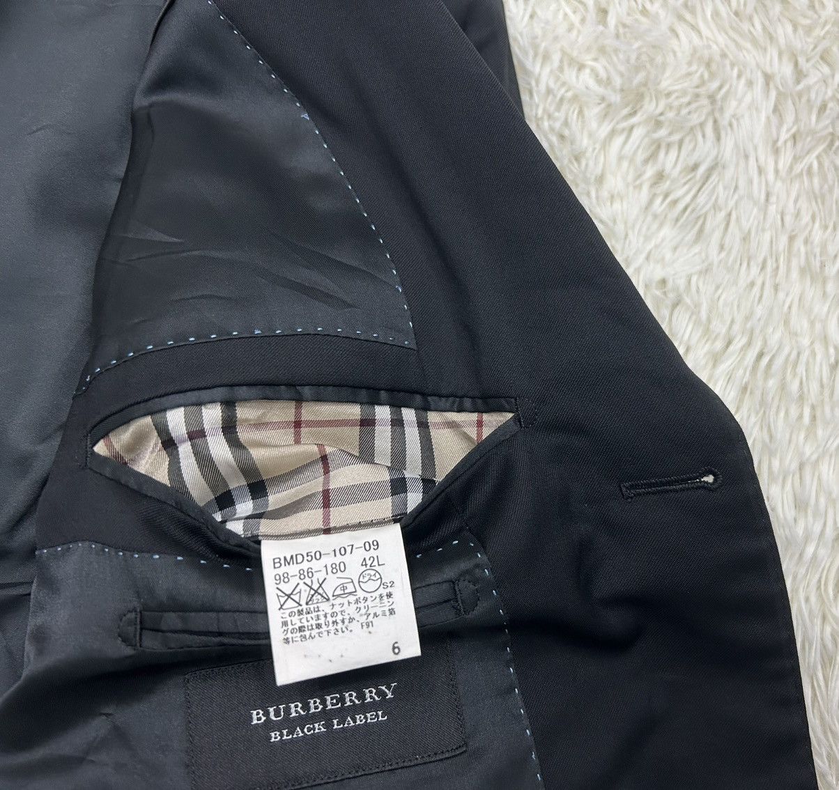 Black Label × Burberry Burberry Black Label Super 120's Wool Blazer Jacket Size 40R - 7 Thumbnail