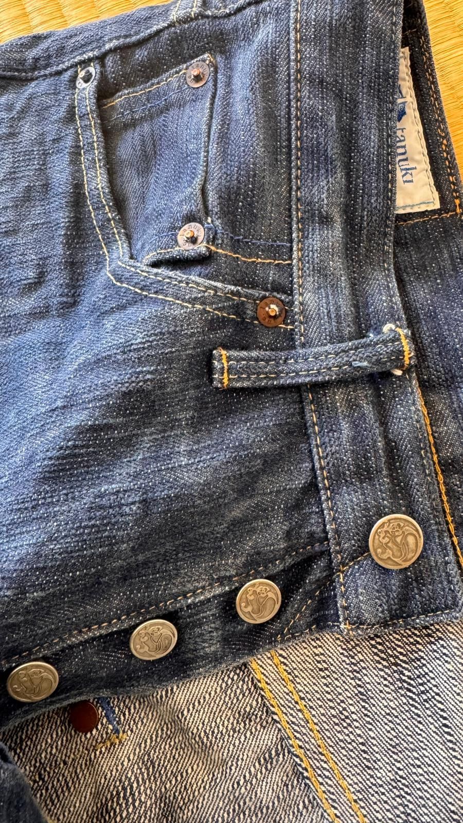 Tanuki Aizome AHT 18oz Shoai "Arashi" High Tapered Jeans Size US 29 - 7 Thumbnail