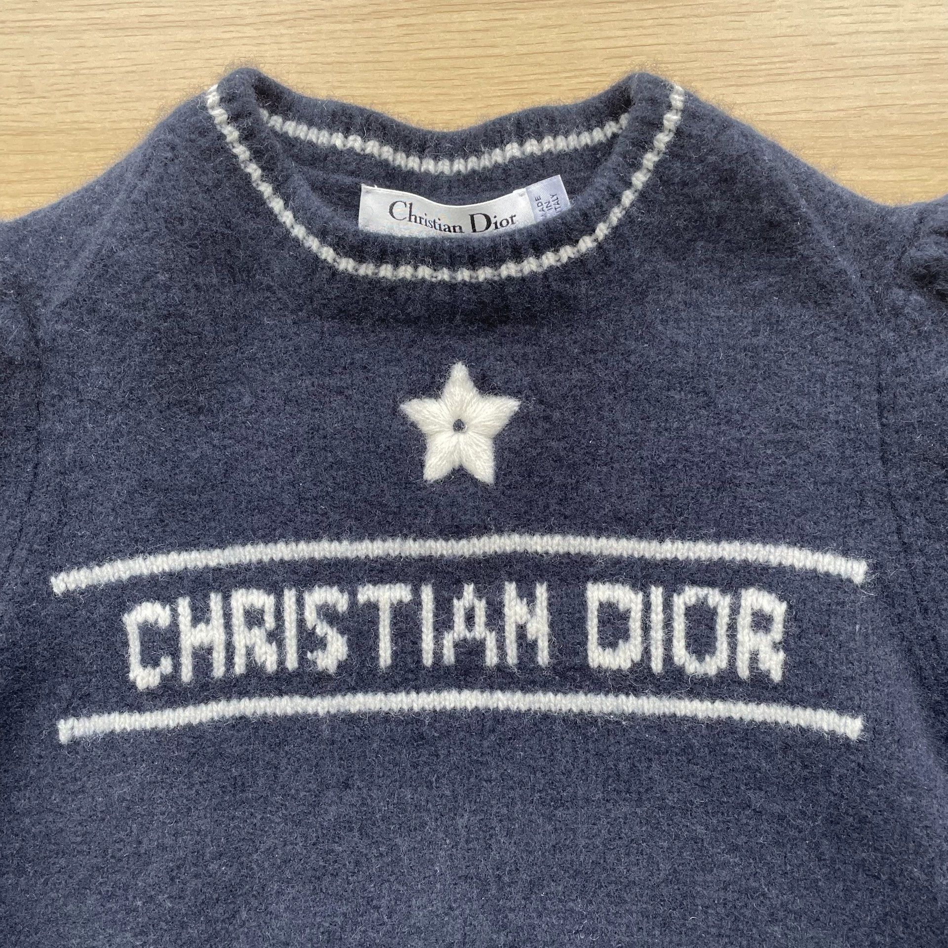 Dior DIOR SS22 Star Int Knit Crew Sl Cashmere Wmns Blue 42 99N Size M / US 6-8 / IT 42-44 - 3 Thumbnail