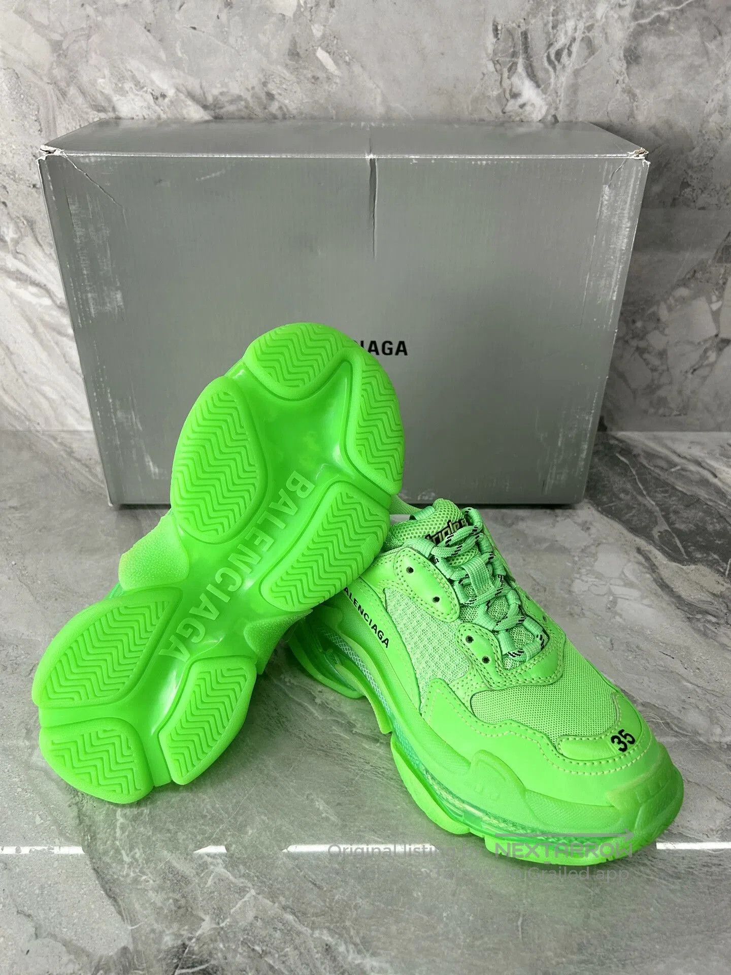 Balenciaga Balenciaga Triple S Green Low-Top Dad Shoes. Size US 4 / IT 34 - 8 Thumbnail