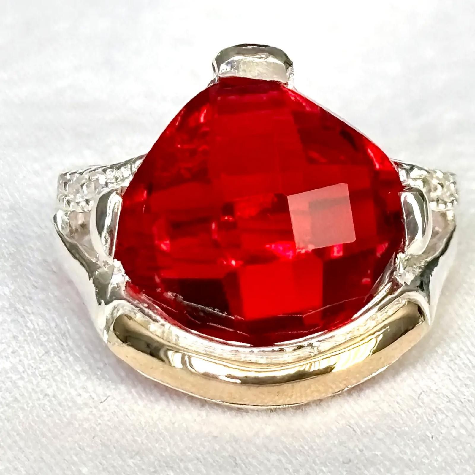 Other Red Flame Ring – 925 Sterling Silver & 10K Gold-Laminated Size ONE SIZE - 2 Thumbnail