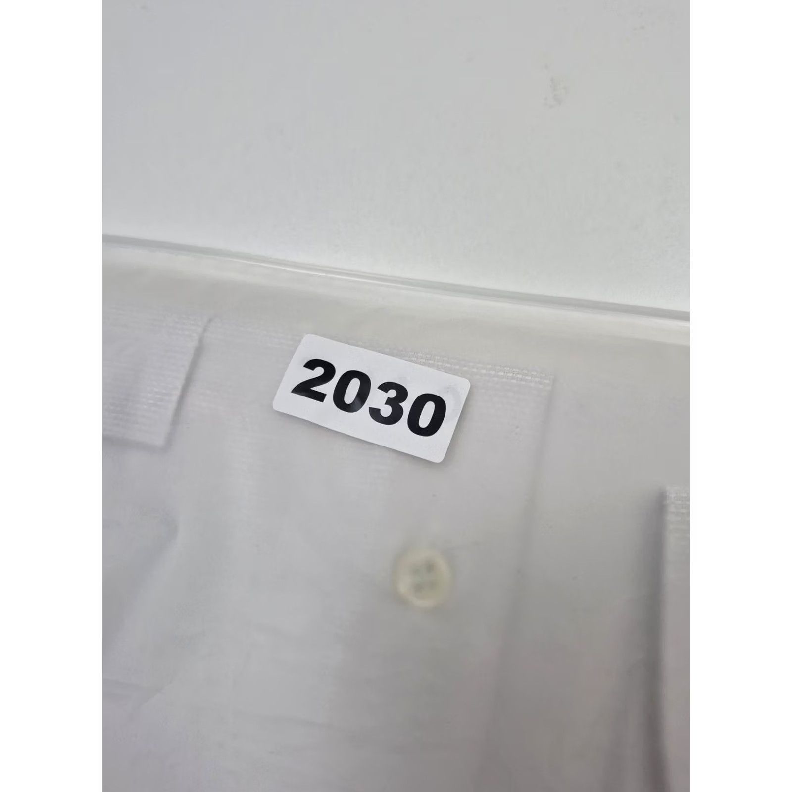 Vintage Lancini Dress Shirt Mens 18 White Solid 100% Cotton Made Italy Long Sleeve Mens Size 48R - 7 Thumbnail