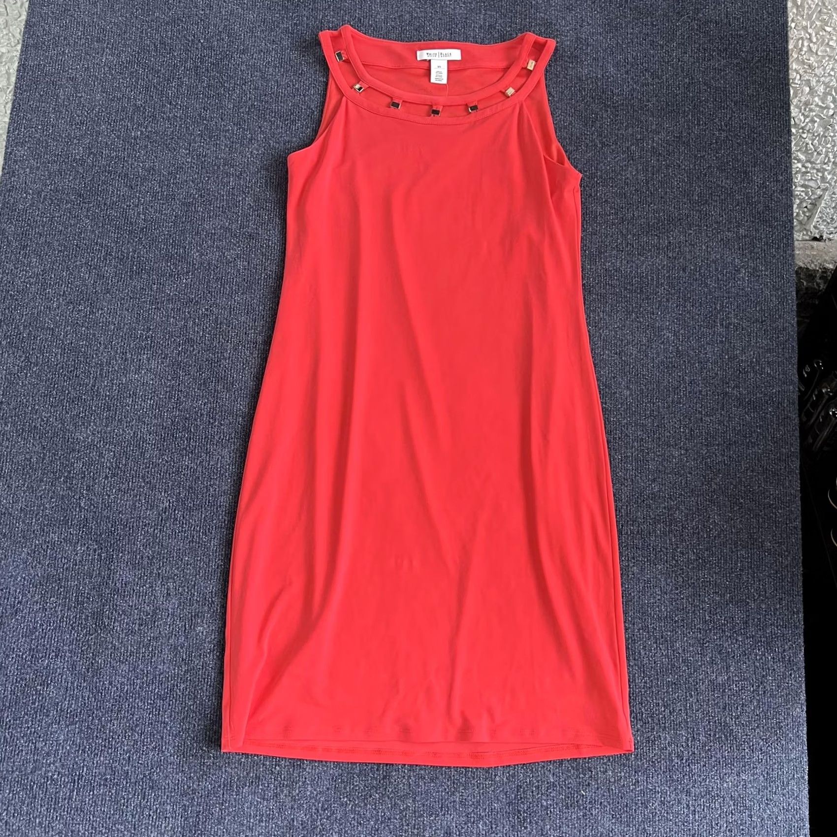White House Black Market White House Black Market Womens XS Red Hardware Halter Shift Knee Length Dress Size XS / US 0-2 / IT 36-38 - 2 Thumbnail