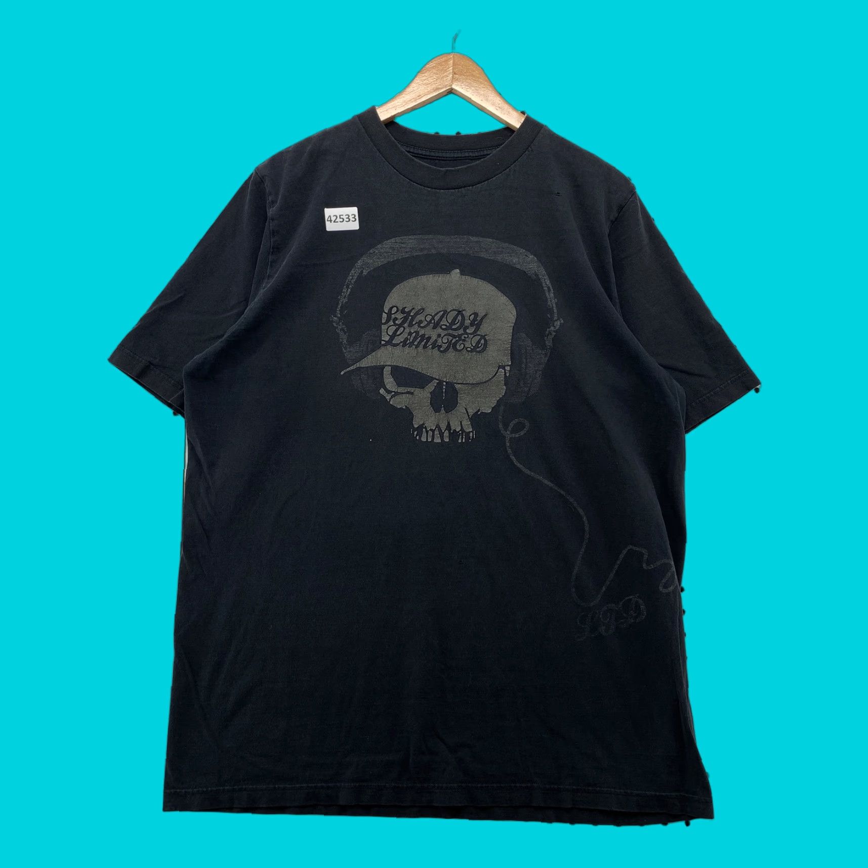Vintage VINTAGE Shady Slim Shady Shirt Mens Large Black Skull Headphones Graphic Tee - 2000s T-Shirt Men L Black Graphic, 90s/2000s Theme Size US L / EU 52-54 / 3 - 1 Thumbnail