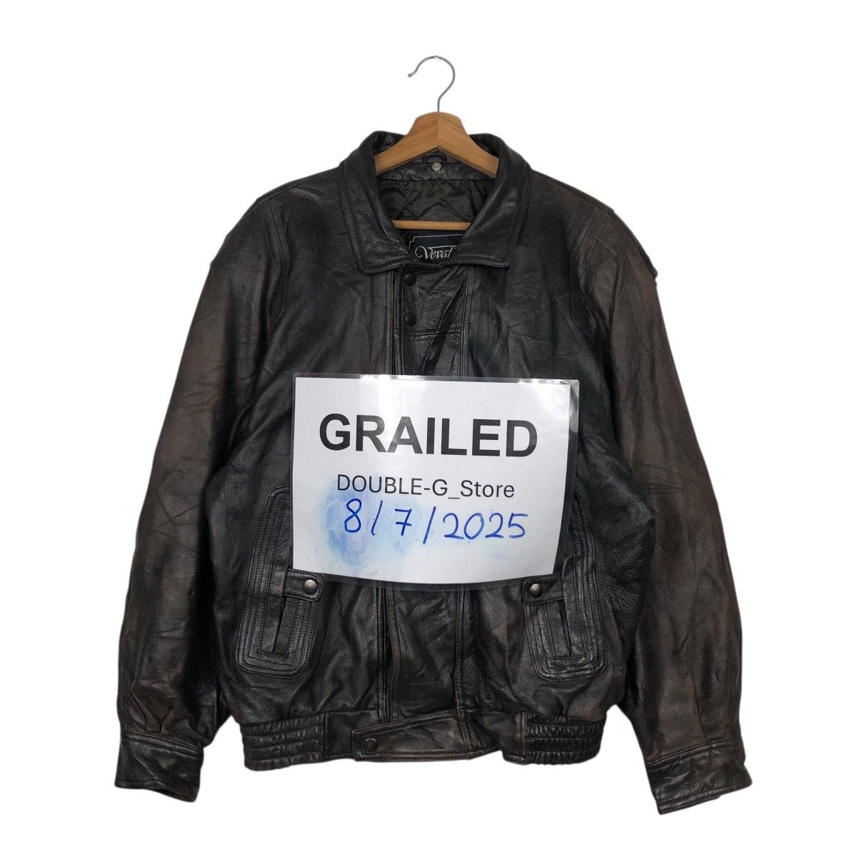 Vintage 📌Vintage Biker Leather Jacket Vivalini Aero Leather Design Size US L / EU 52-54 / 3 - 1 Thumbnail